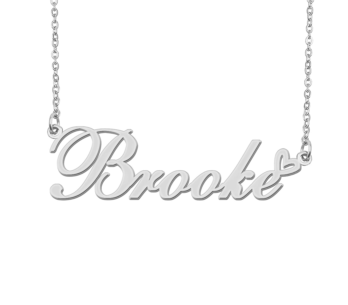 Aoloshow Personalized Heart Name Necklace Gold Custom Any Names Stainless Steel Jewelry for Womens Graduation