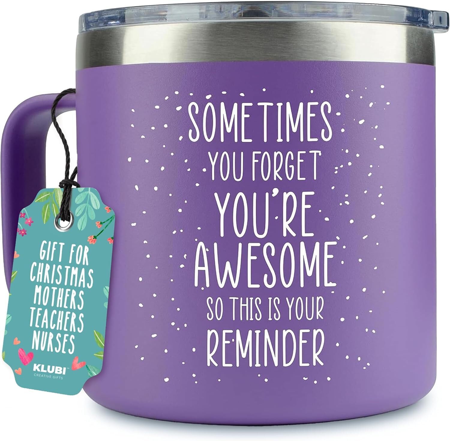 KLUBI Birthday Gifts for Women Who Have Everything - Sometimes You Forget You Are Awesome Gifts for Women Birthday Gifts for Mom From Daughter 14oz Purple Mug Gifts Baskets for Women Fun Teacher Gift