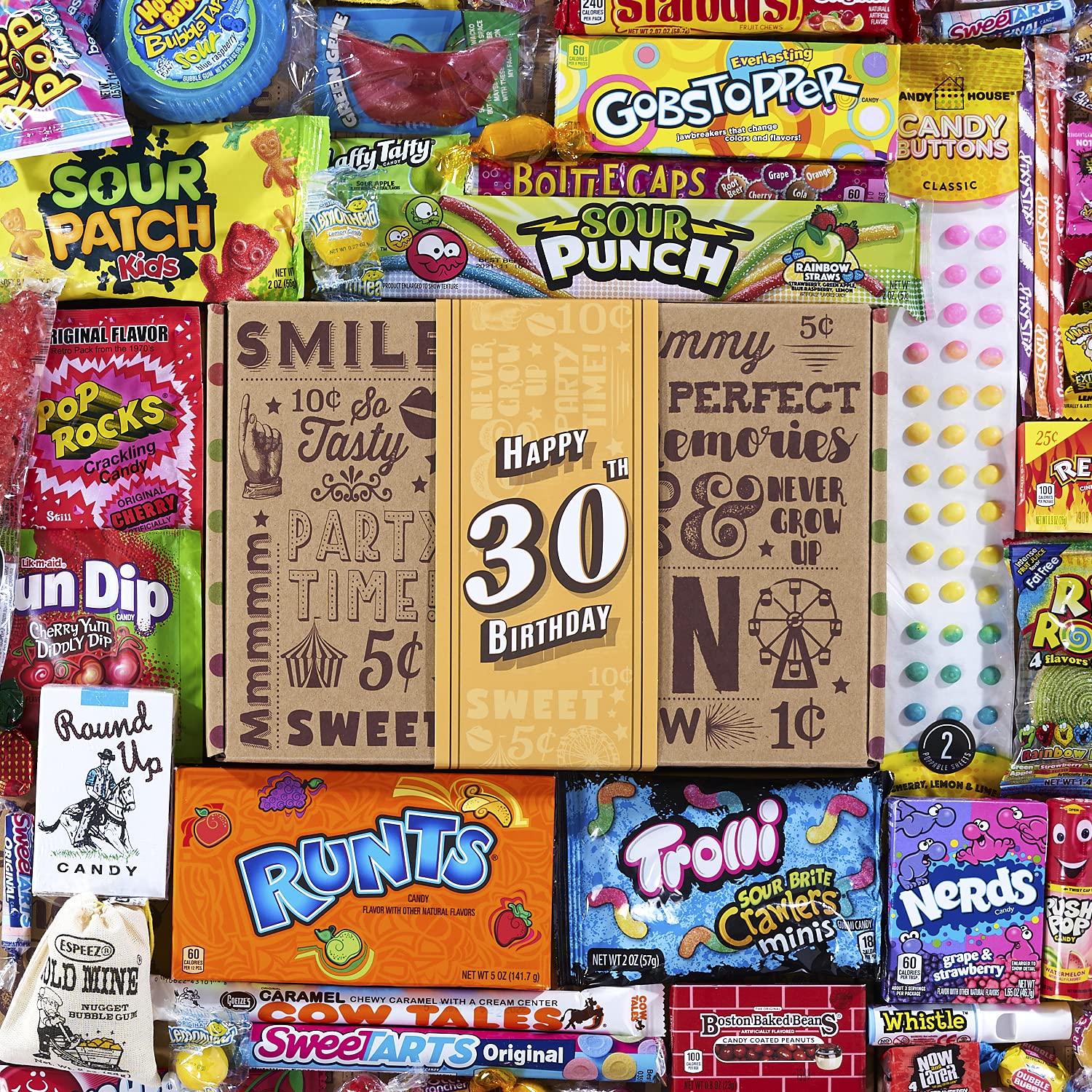 Vintage Candy Co. 30th Birthday Retro Candy Gift Basket - 1995 Party Assortment - Nostalgic Candy and Sweet Snacks Care Package Gift for Men and Women Turning 30 Years Old