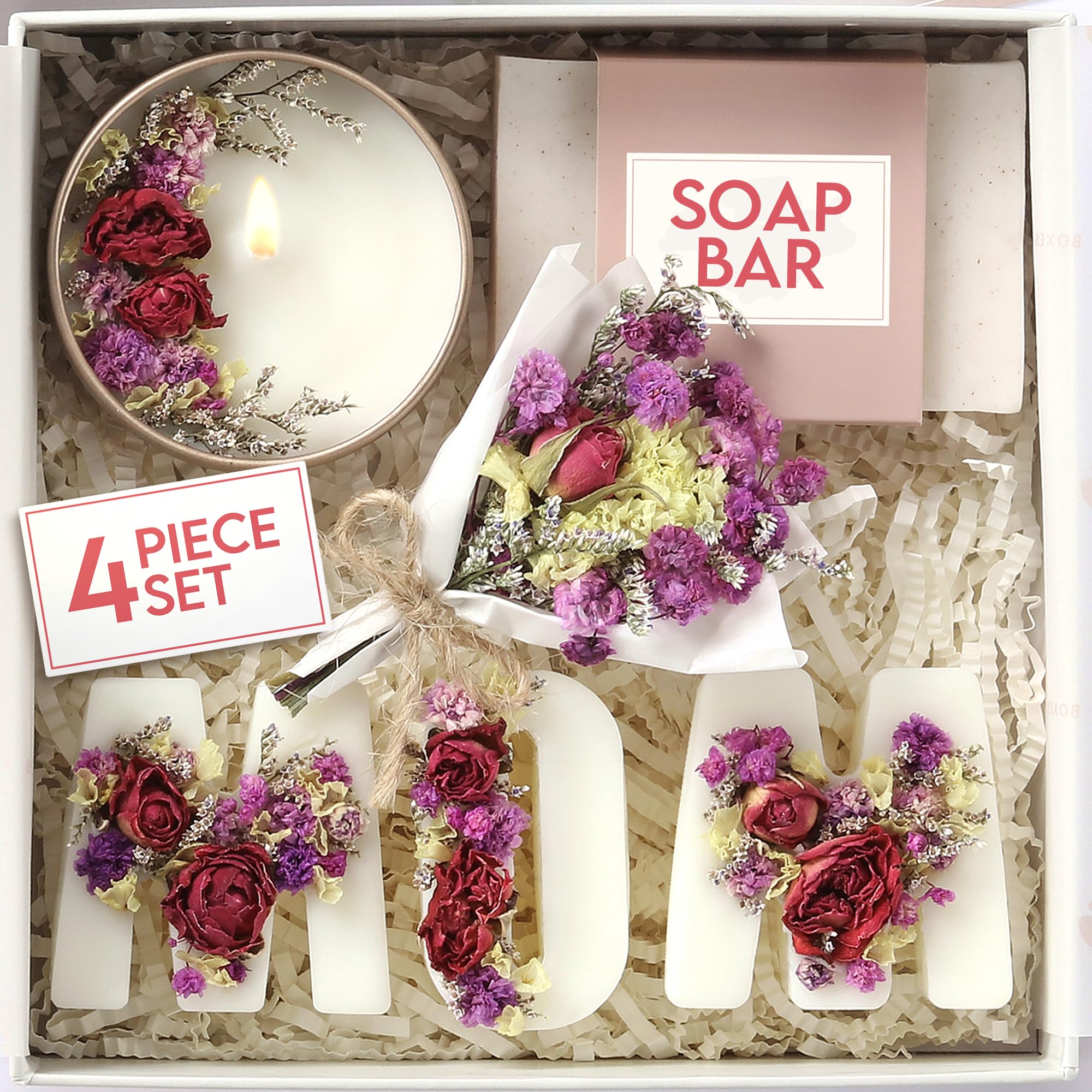 Mother's Day Gift Basket – Birthday Gifts for Mom, New Mom Care Basket, Self Care Spa Set, Birthday Gifts for Women Candle Set and for Pregnant Women – Dutch Flower Fields Inspired