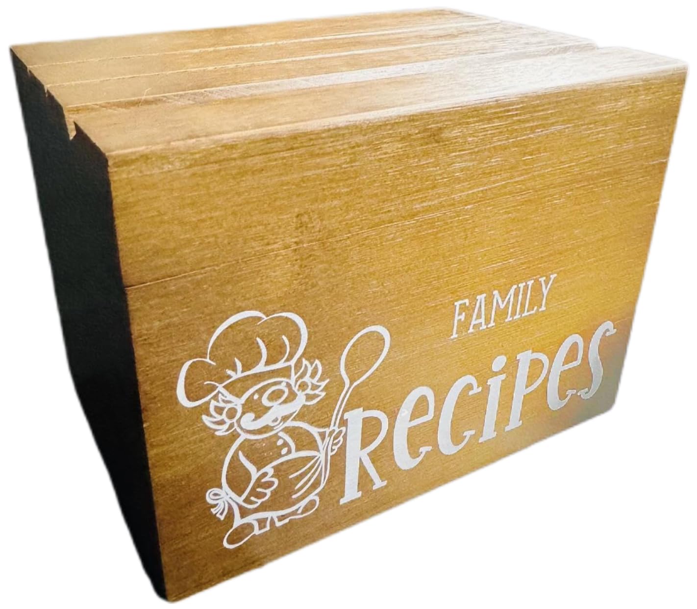 Wood Recipe Holders, With 100 4x6 inch Cards and 7 Dividers, Bamboo, Wooden Recipe Holder, Gift for Mom, Women, Wedding, Christmas, Recipe box (Chocolate Brown)