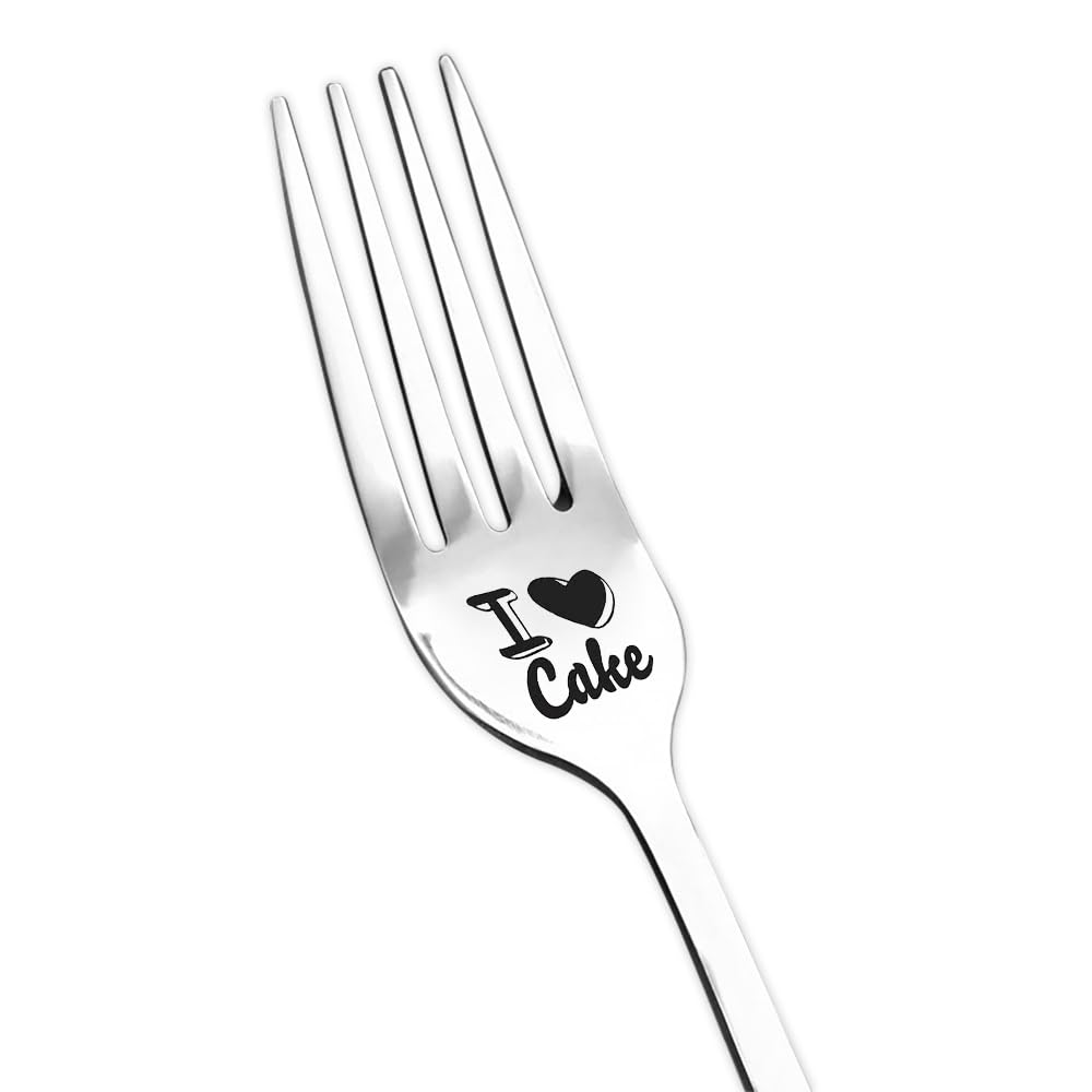 Anniversary Christmas Gifts for Women Men I Cake Fork for Son Daughter Cake Lover Gifts for Boyfrind Girlfriend Birthday Gifts Mom Dad for Grandma Grandpa Cake Forks