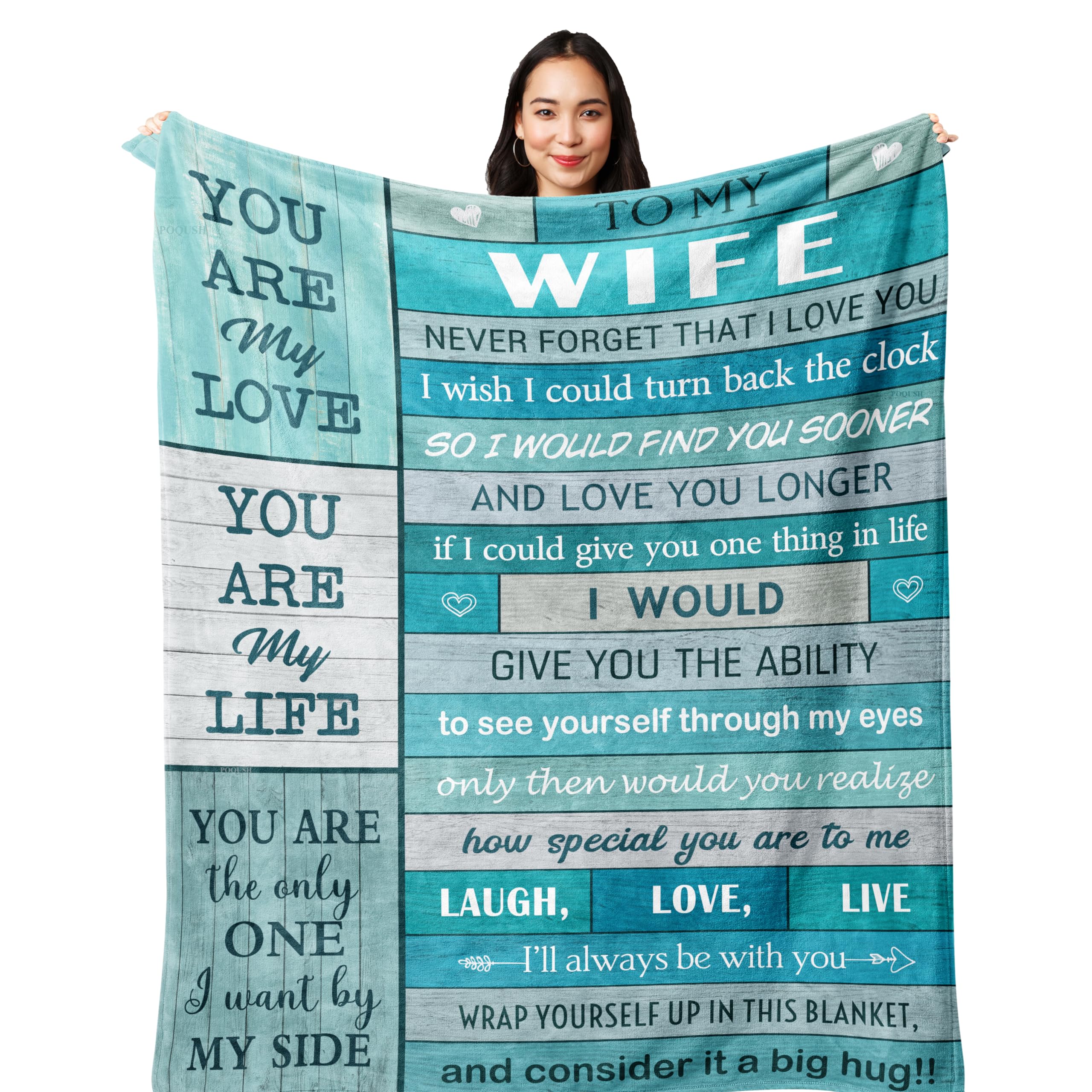 Gifts for Wife/Her,Wife Birthday Gift,Anniversary Wedding Gift for Her,Anniversary/Birthday Gifts for Wife,Wife Gifts from Husband for Anniversary/Christmas, Wife Blanket 60x50in