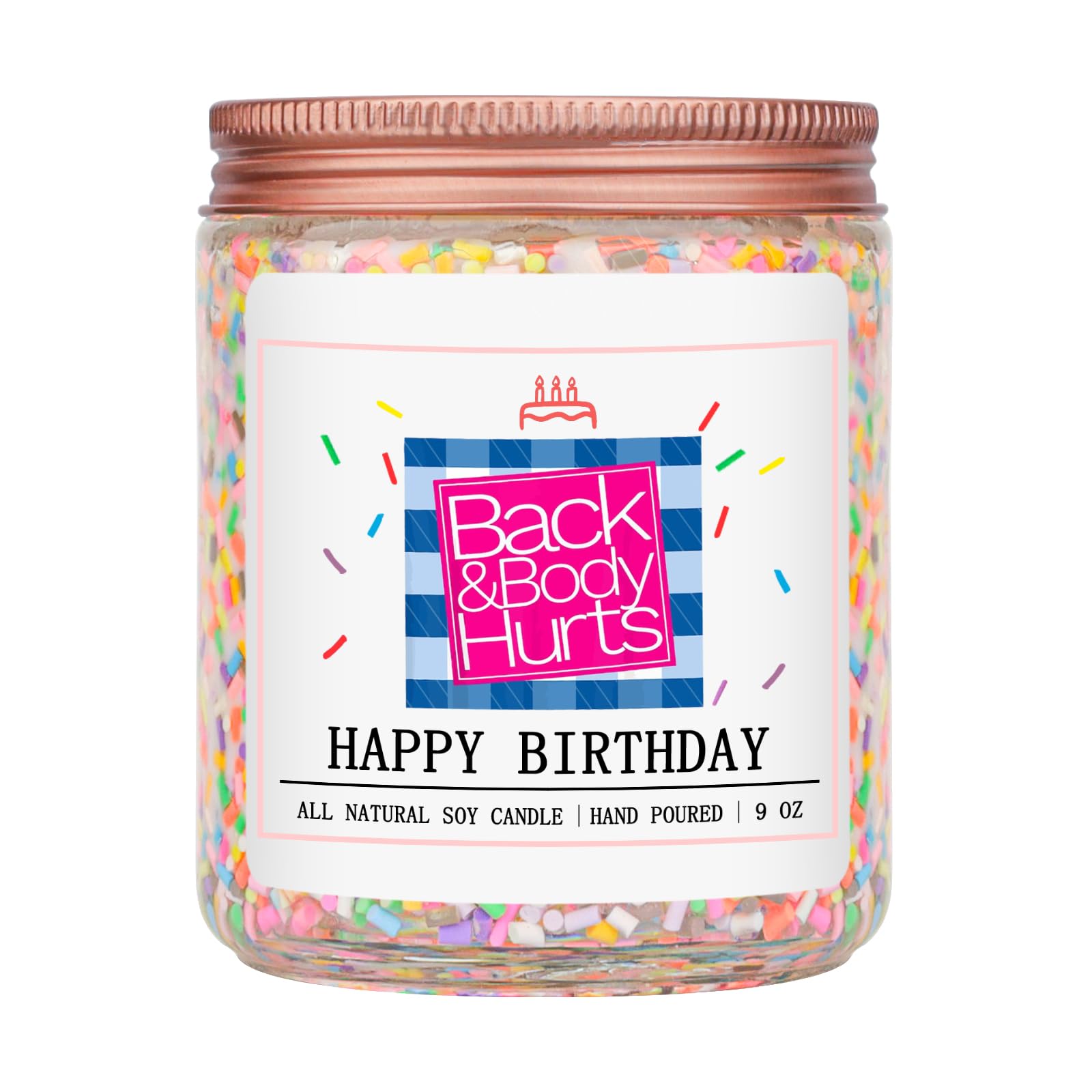 Homsolver Birthday Gifts for Women, Men, Mom, Dad, Teacher, Friends Gift for Her and Him, Funny Back and Body Hurts Happy Birthday Candle