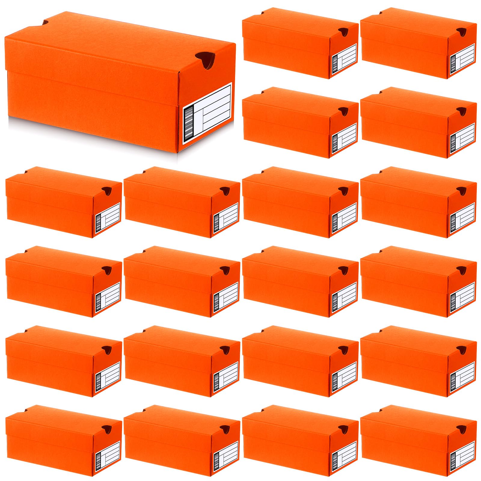 20 Sets Mini Shoe Gifts Boxes for Party Favors 4 x 2.3 x2 inch Small Gifts Box with Editable Label Mini Sneaker Box Sports Theme Christmas Party Gifts Box for Candies Cookies Snacks (Orange)