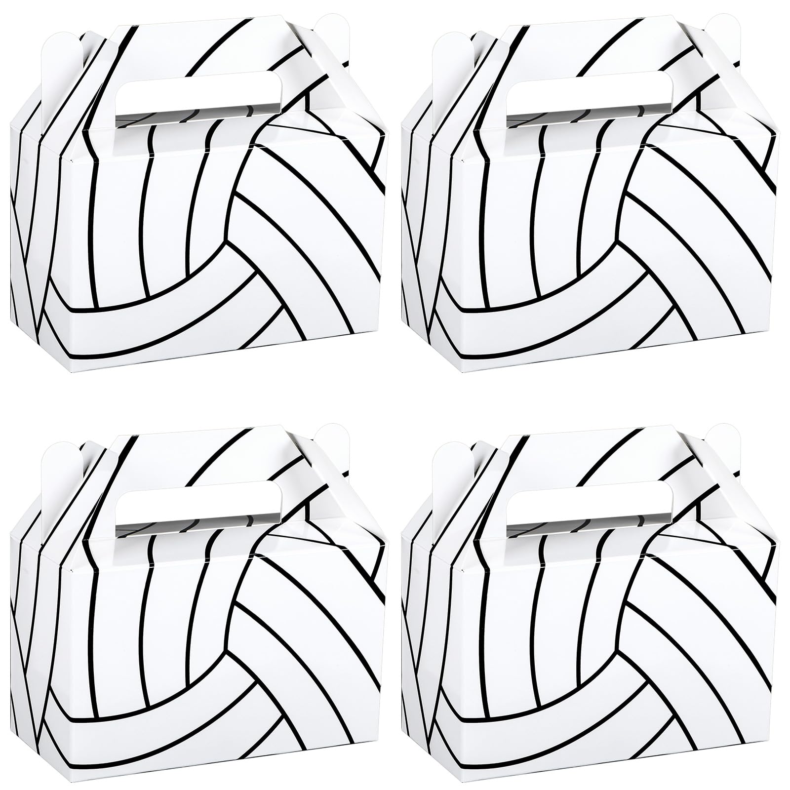 24Pcs Volleyball Treat Boxes Volleyball Gift Bags for Sports Theme Party Favors Supplies Cardboard Snack Candy Box Goodie Bag with Handles for Team Kids Adults Baby Shower Decorations Birthday Decor