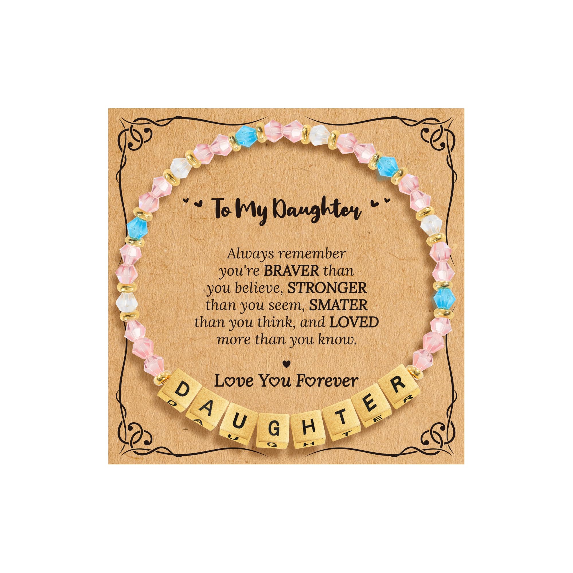 BAYLAY Inspirational Family Lettter Bead Bracelet For Women,Jewelry Gifts For Granddaughter/Daughter/Mom/Sister/Wife/Niece/Aunt/Friend/Nana/Gigi,Mothers Day,Birthday