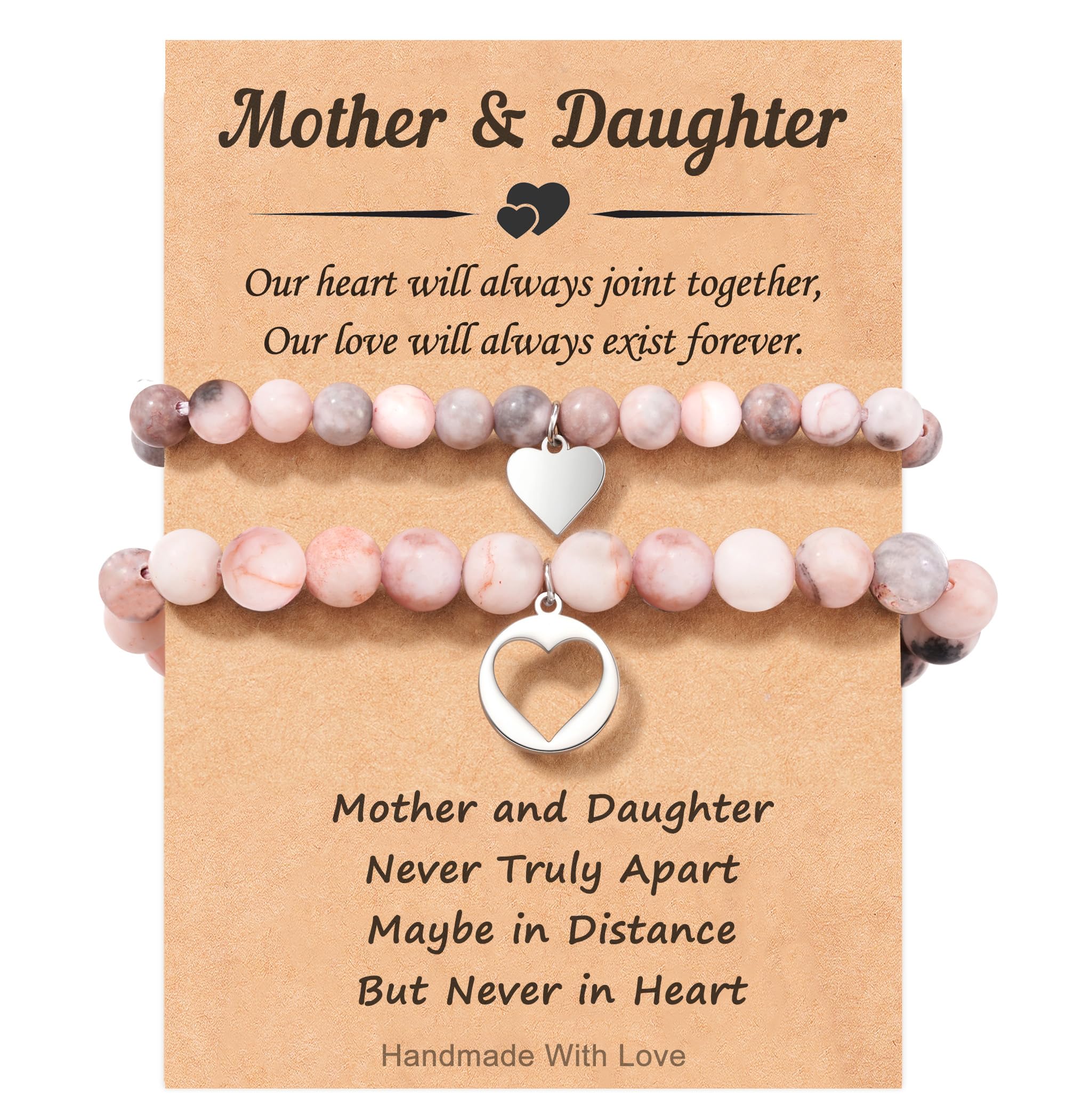 Mother Daughter Bracelets, Charm Matching Bracelets Set for Mom Daughter Girls As A Gifts for Christmas Birthday Mothers Day