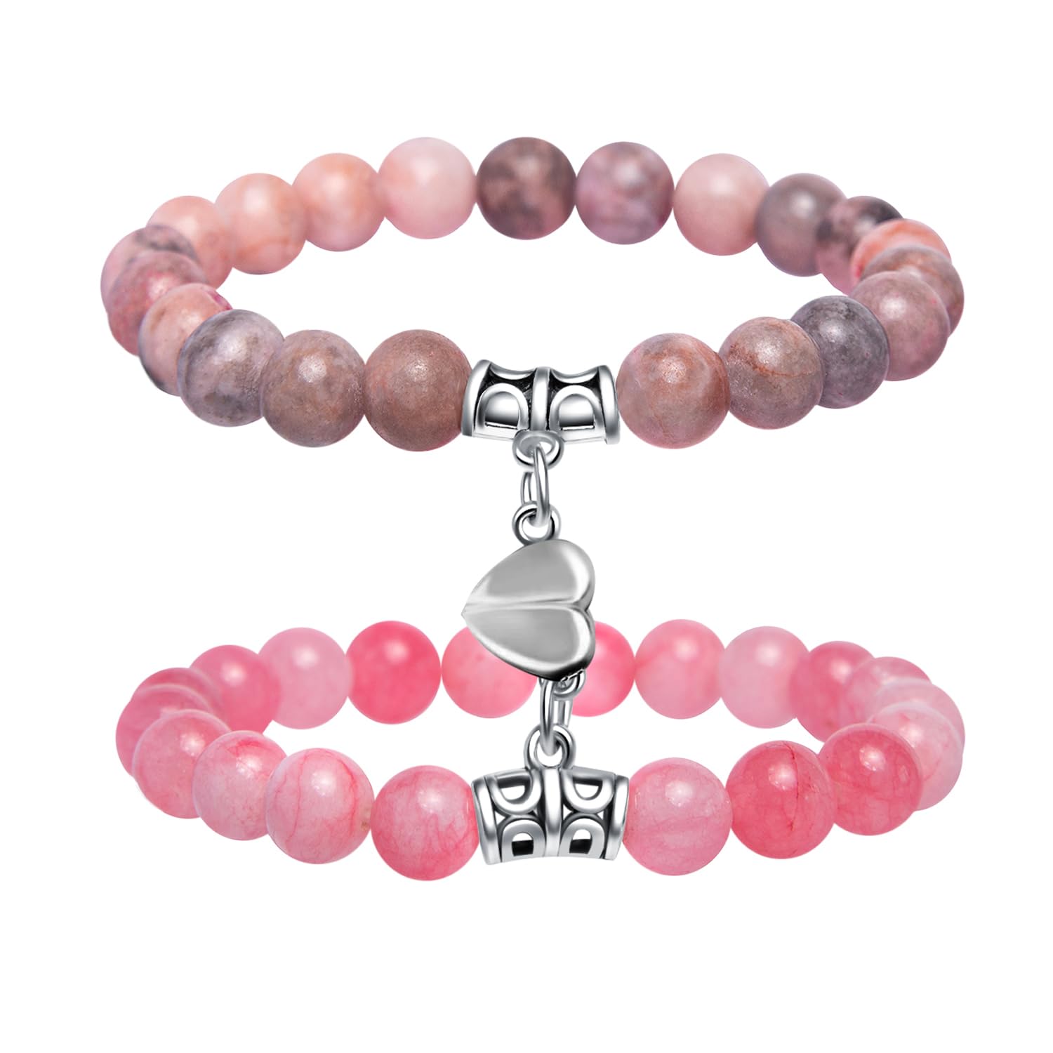 Dual-Sized Matching Heart Magnetic Bracelets for Couples, Best Friends & Family - Perfect Gifts for Parents and Daughter