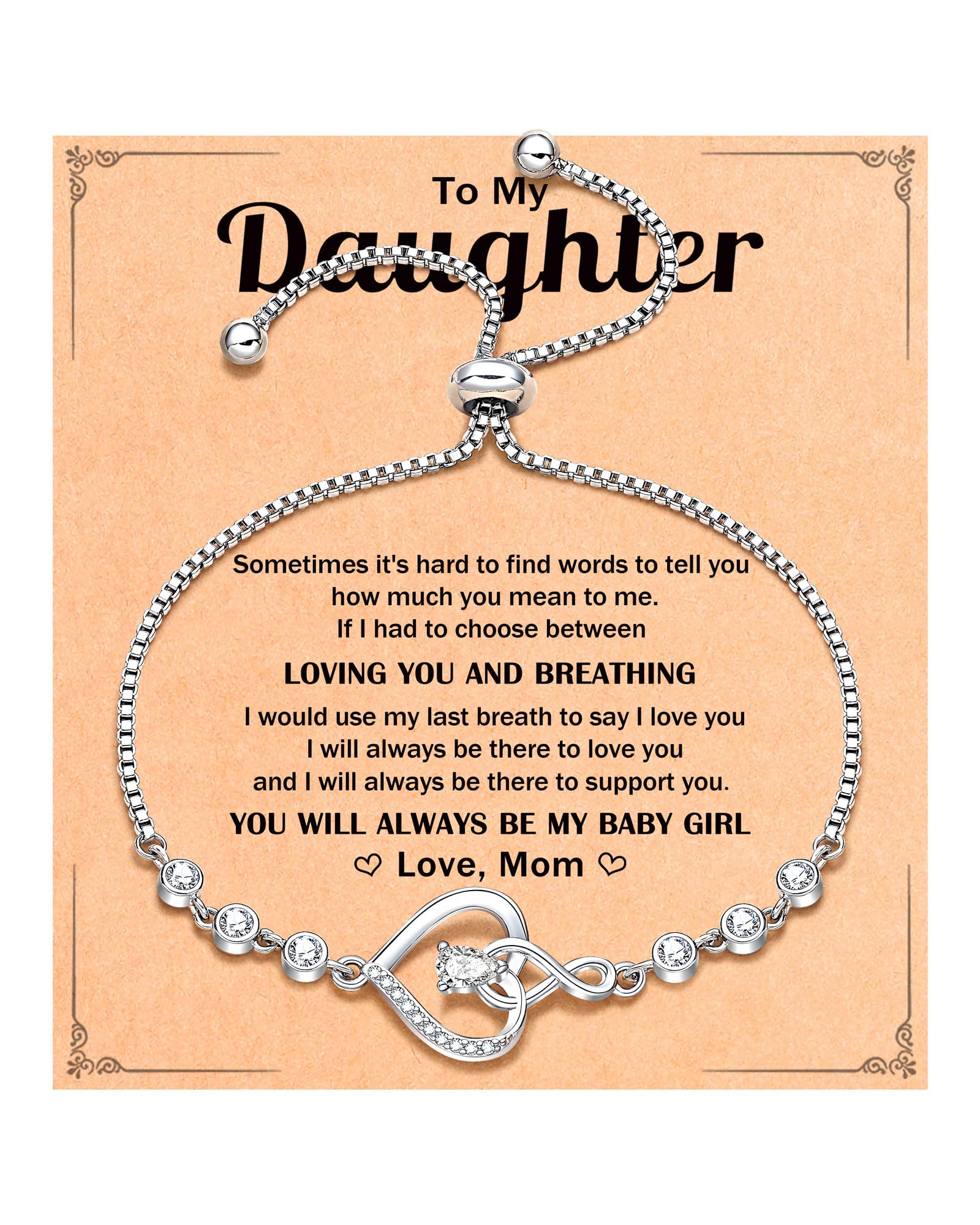 Infinity Heart Bracelets for Women, Christmas Birthday Mothers Day Gifts for Daughter Adult