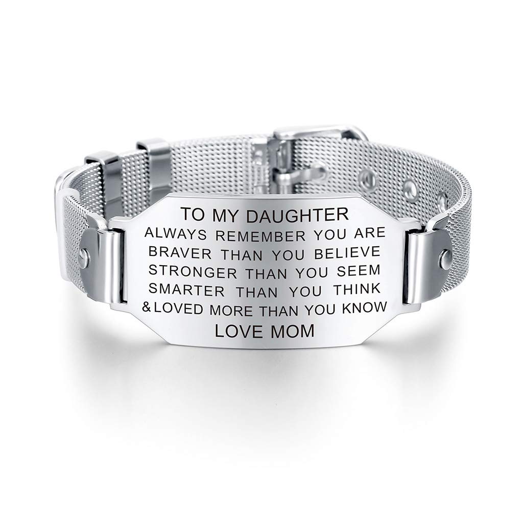 FALOGIJE Daughter Birthday Gifts, Inspirational Daughter Bracelet Jewelry - I Love You Daughter Gifts for Graduation, Christmas