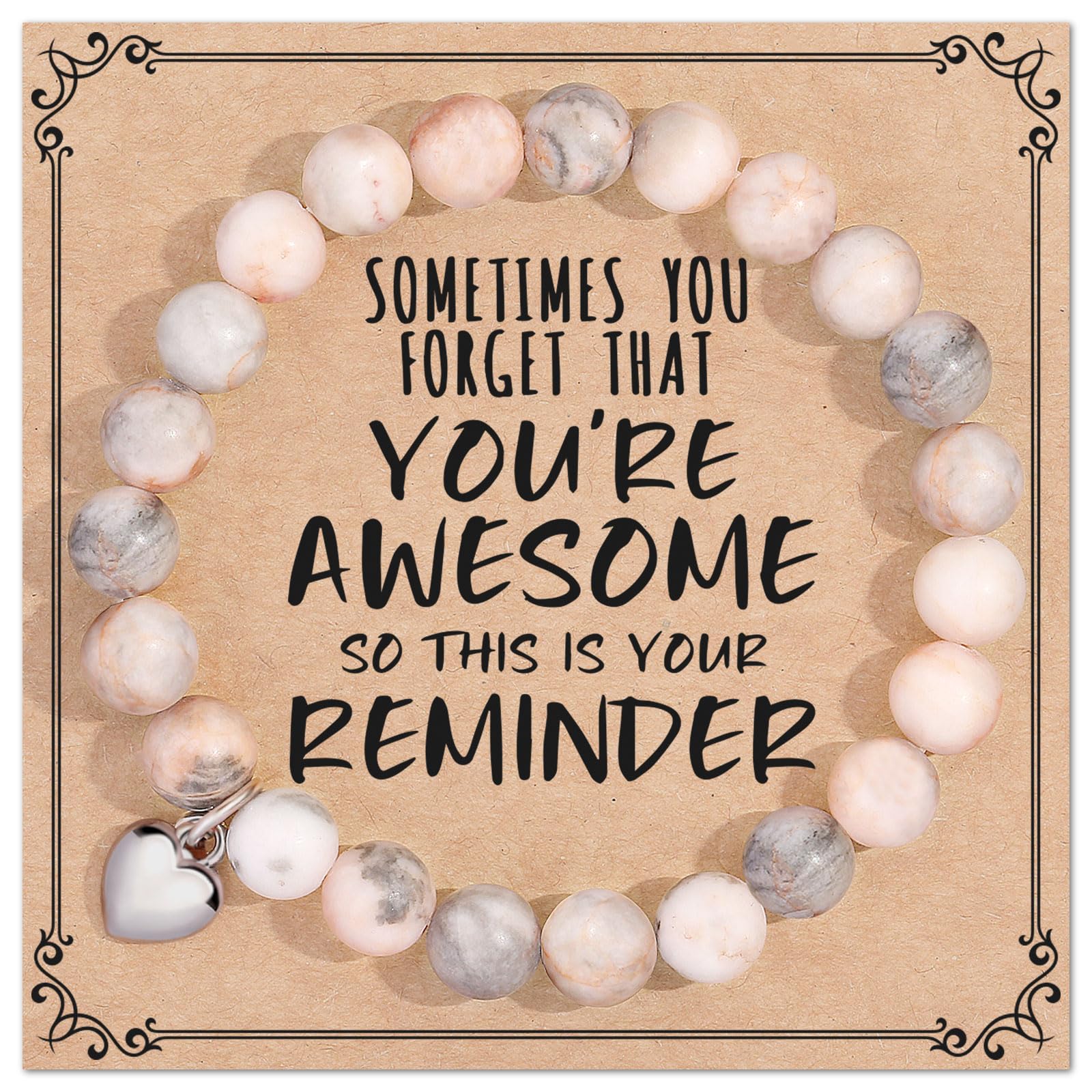 Gifts for Women Her Teen Girls, Easter Basket Stuffers for Teens, Sometimes You Forget You're Awesome Inspirational Bracelets, Birthday Mothers Day Gifts for Mom, Daughter, Sister, Best Friends