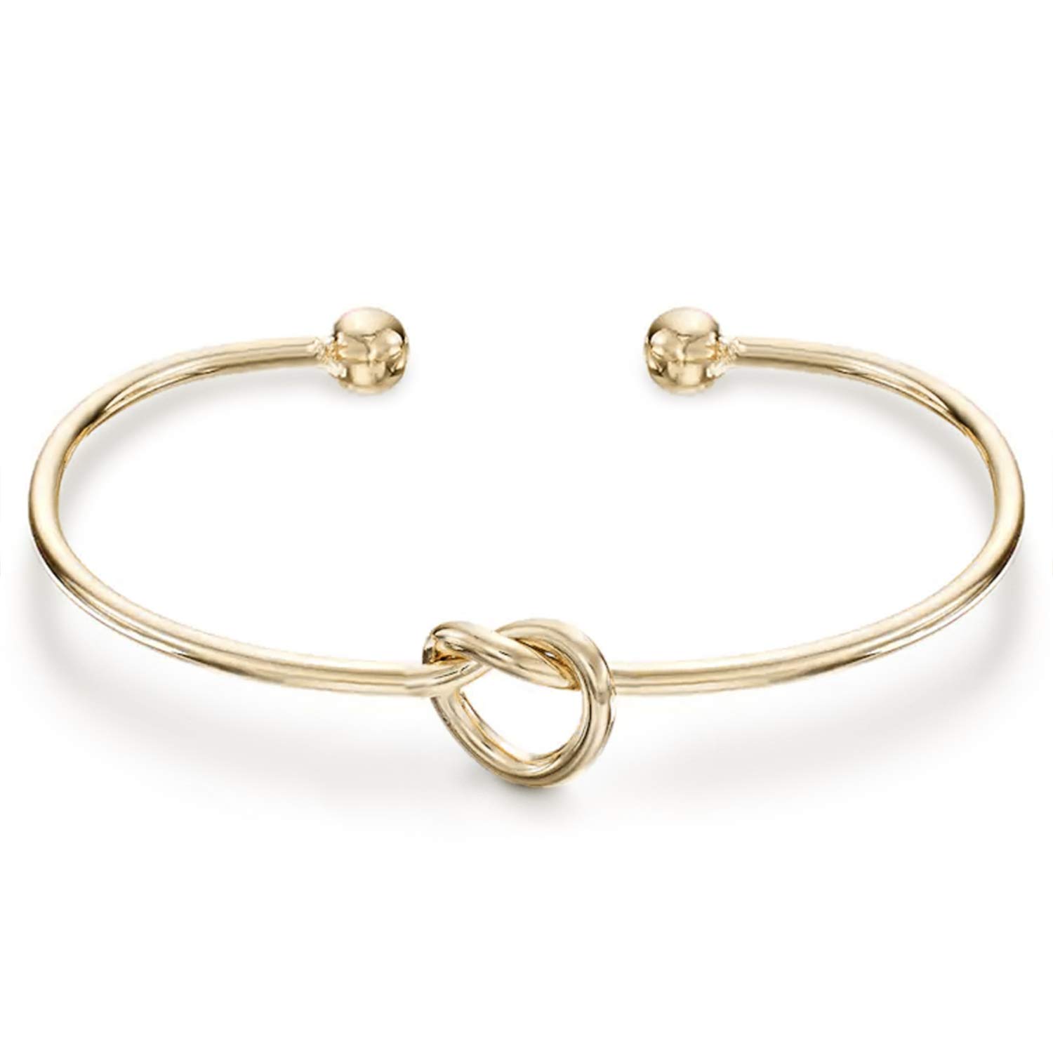 PAVOI 14K Gold Plated Forever Love Knot Infinity Bangle Bracelets for Women | Adjustable Gold Bangle Bracelet for Women