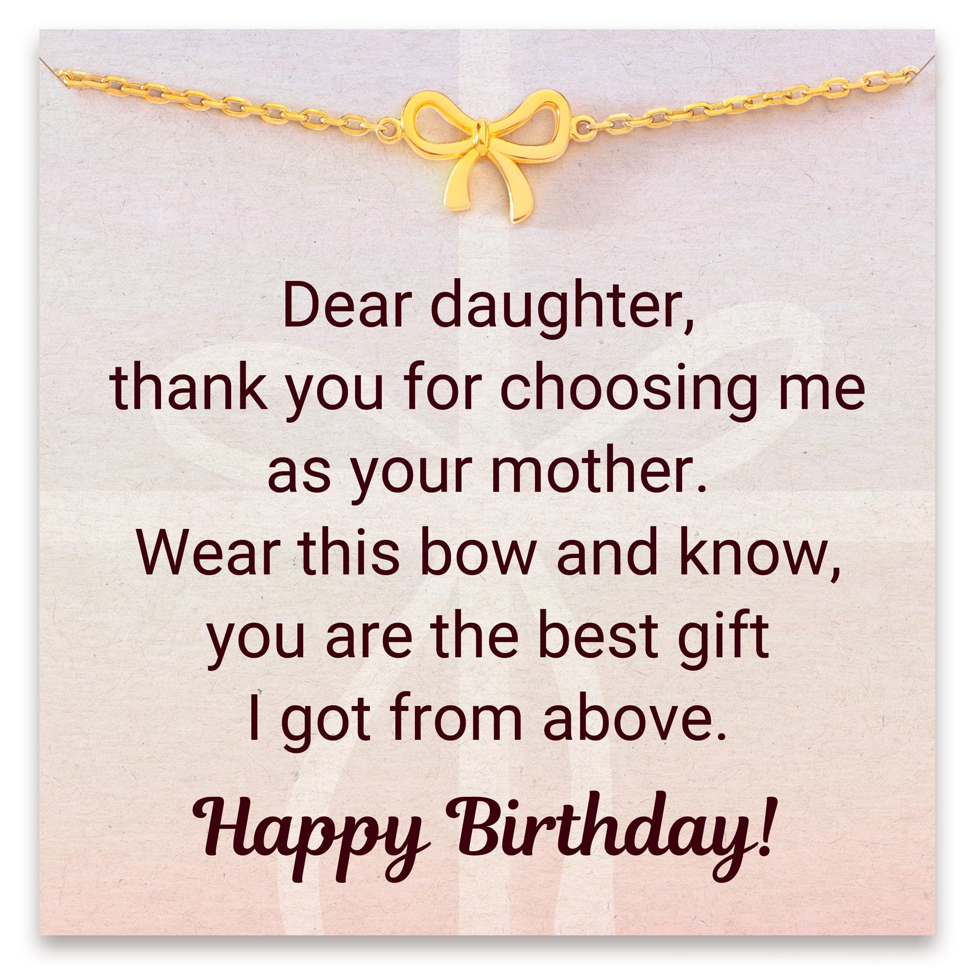 STORYJEWLLERY Daughter Birthday Gifts, Bow Bracelet, Happy Birthday Gifts for Daughter from Mom, Bow Jewelry