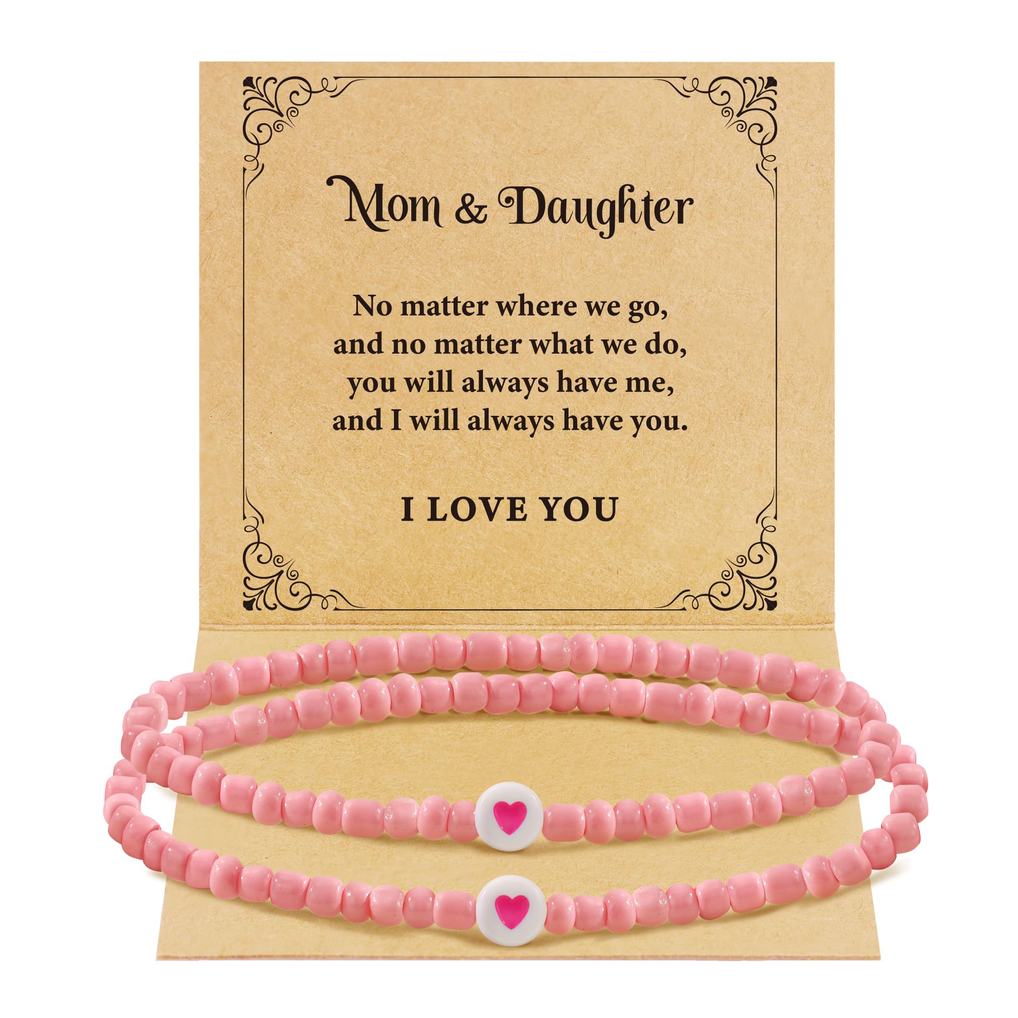 BAYLAY Matching Bracelets for Dad&Daughter,Mother&Daughter,Dad&Son,Mother&Son,Aunt&Niece-Fathers Day Mothers Day Gifts From Daughter or Son