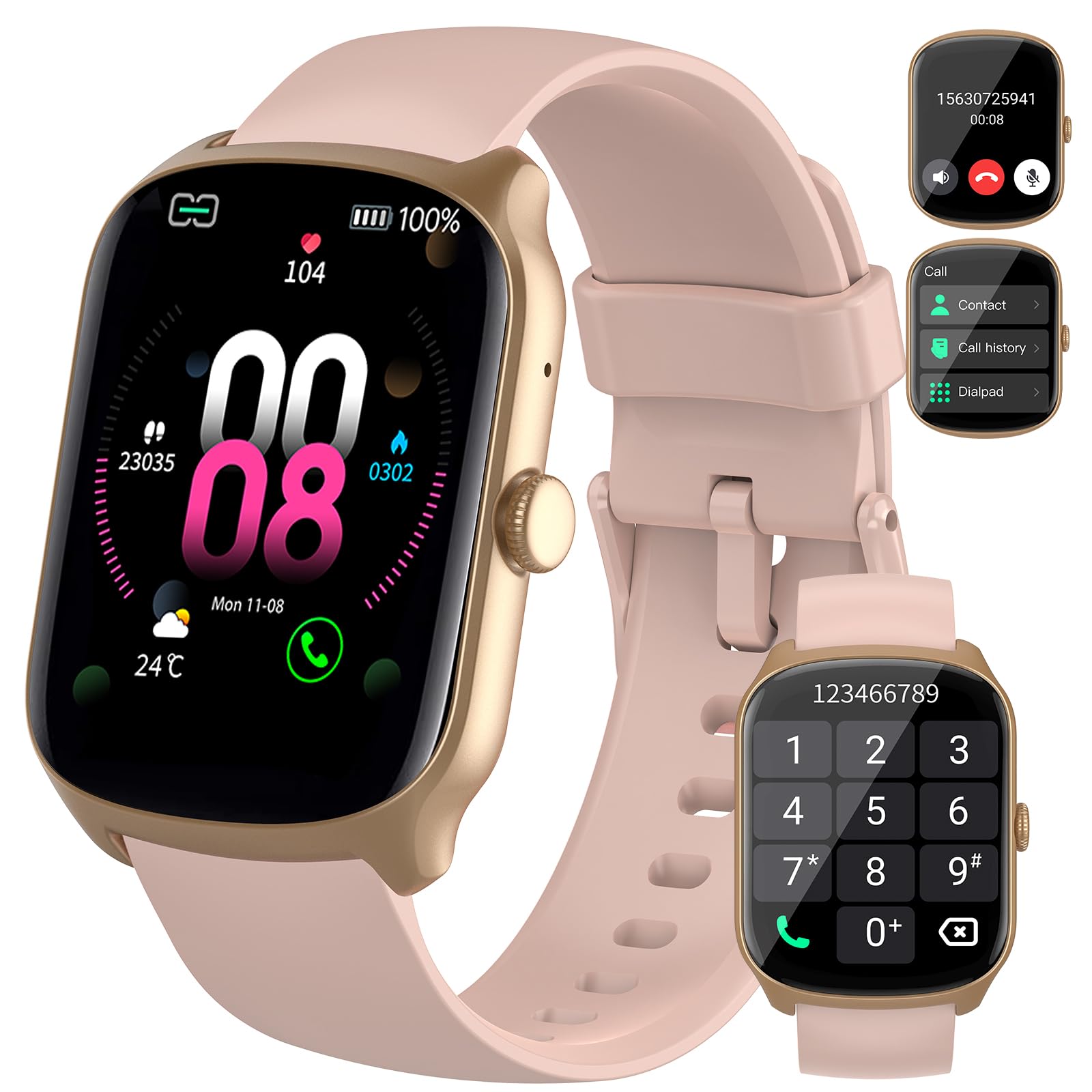 Smart Watch for Men Women (Dial/Answer Calls), 1.95"HD Curved Screen Smartwatch, Heart Rate/Sleep Monitor Fitness Watches, 112+ Sports Modes Activity Trackers, IP68 Waterproof Watch for Android iOS