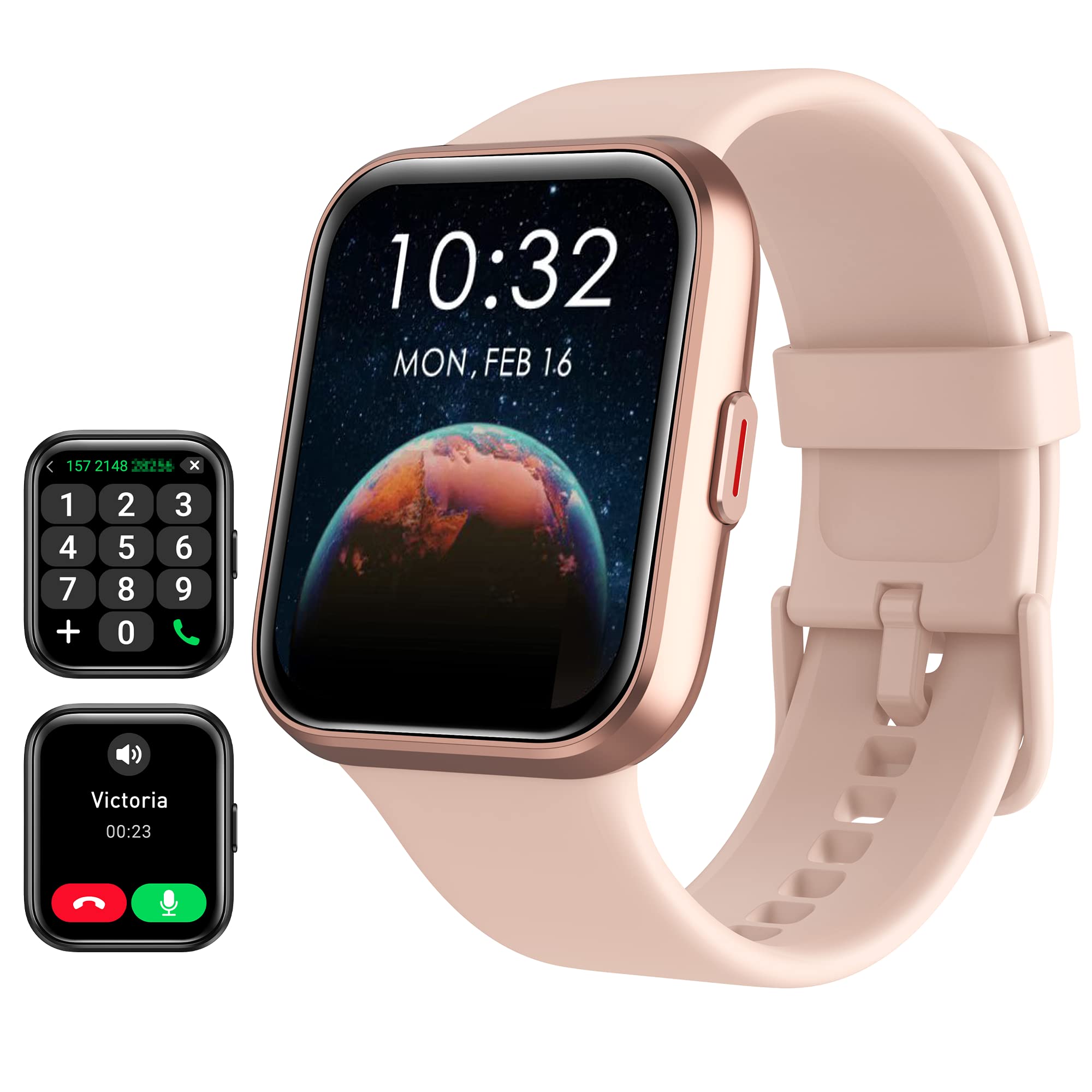Smart Watch for Women Android & iPhone, Alexa Built-in, 1.8" Touch Screen Fitness Tracker with Answer/Make Calls, IP68 Waterproof Heart Rate/Sleep/SpO2 Monitor, Pedometer, 100+ Sport Modes