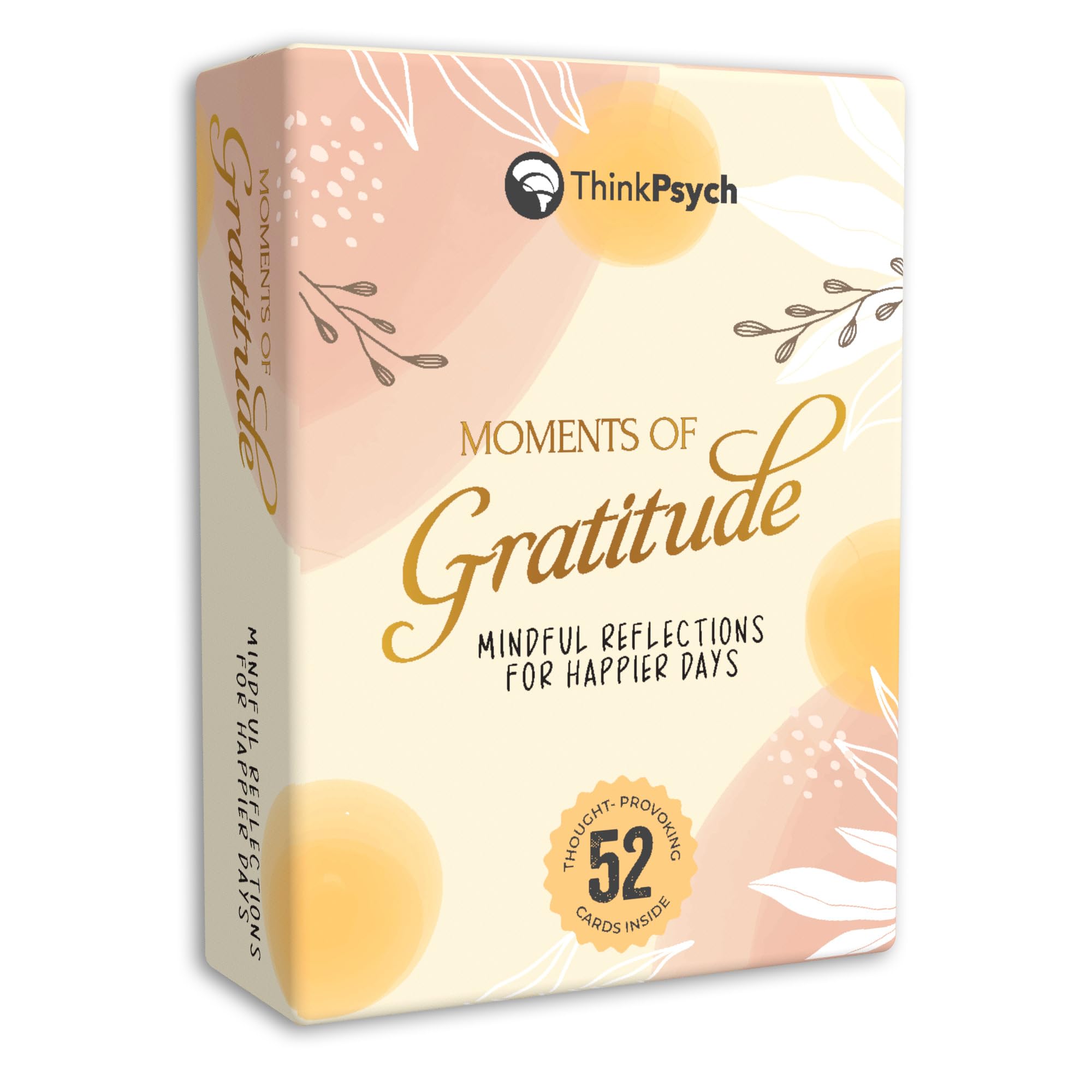 ThinkPsych Moments of Gratitude Deck - 52 Cards to Promote Positivity & Mindfulness - Positive Affirmations Cards & Uplifting Gifts - Inspiring Gratitude Journal Prompts