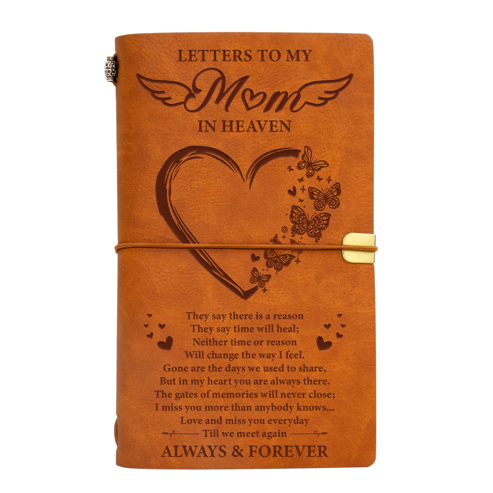 Vetbuosa Letter to Mom in Heaven Leather Journal,Memorial Gifts for Loss of Mom,Loss of a Mother Sympathy Gifts,Bereavement Gift Idea,In Memory of Loved One Gifts
