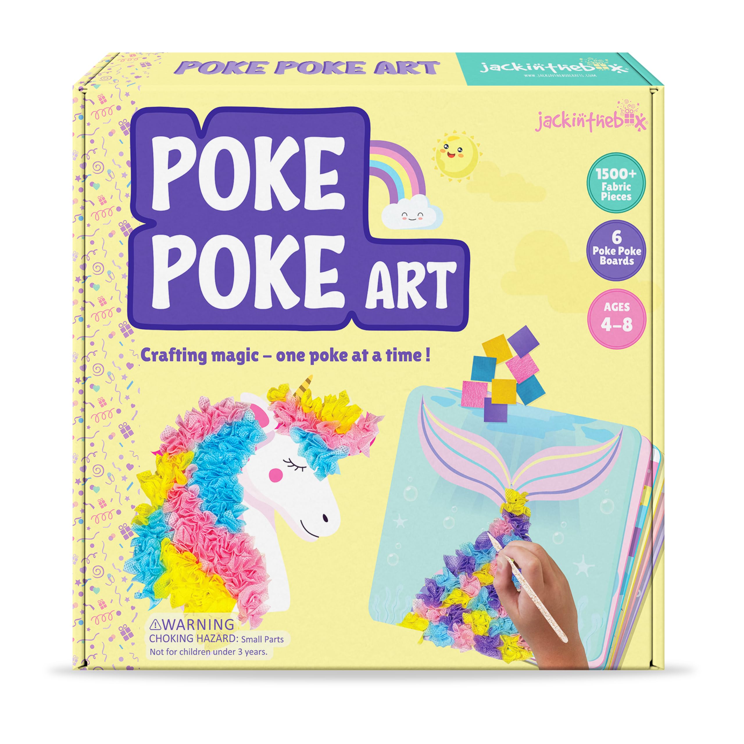 jackinthebox Poke Poke Art for Kids - Unicorns, Mermaids, Princess, Cupcakes, Mess-Free Sewing Art for Children, Toys for Girls and Boys Ages 4 5 6 7 8, Great Gift for Children, DIY Creative Activity