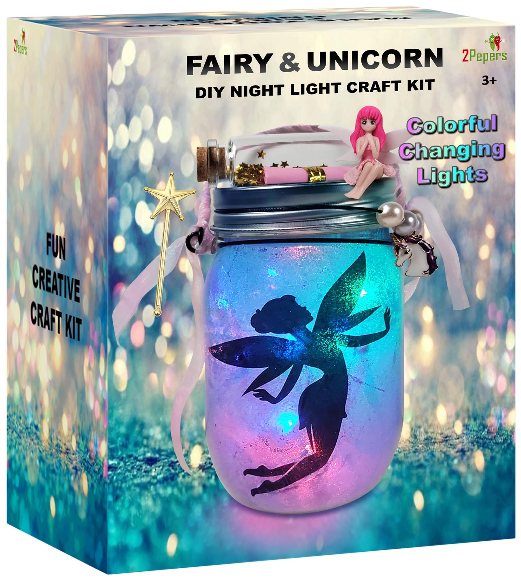 Make Your Own Unicorn & Fairy Lantern Jar Night light Arts and Crafts for Kids, Best Birthday Gifts for Girls Ages 3 4 5 6 7 8 9 10 11 12 Years old, DIY Unicorn Gift & Fairy Craft Kit for Little Girls