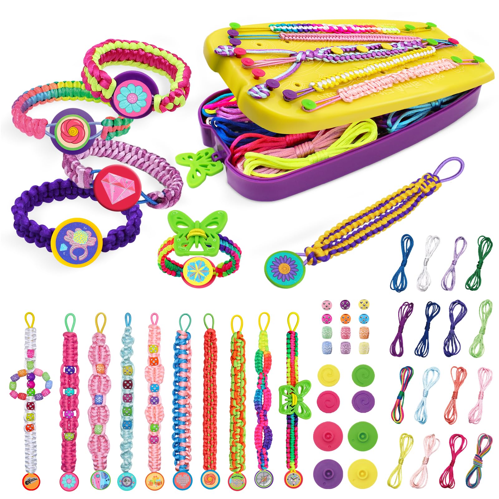 civan Friendship Bracelet Making Kit - Crafts for Kid Girls Toys Ages 8-13, String Bracelet Maker Tool with Beads - Kids Jewelry-Making Kit Christmas Birthday Gift for Girls 6 7 8 9 10 11 12 13