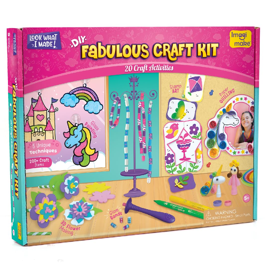 Imagimake Fabulous Craft Kit | Creative Toy & DIY Set | Arts and Crafts for Kids | Activity Craft Kits | Gifts for 5 6 7 8 9 10 11 12 Years