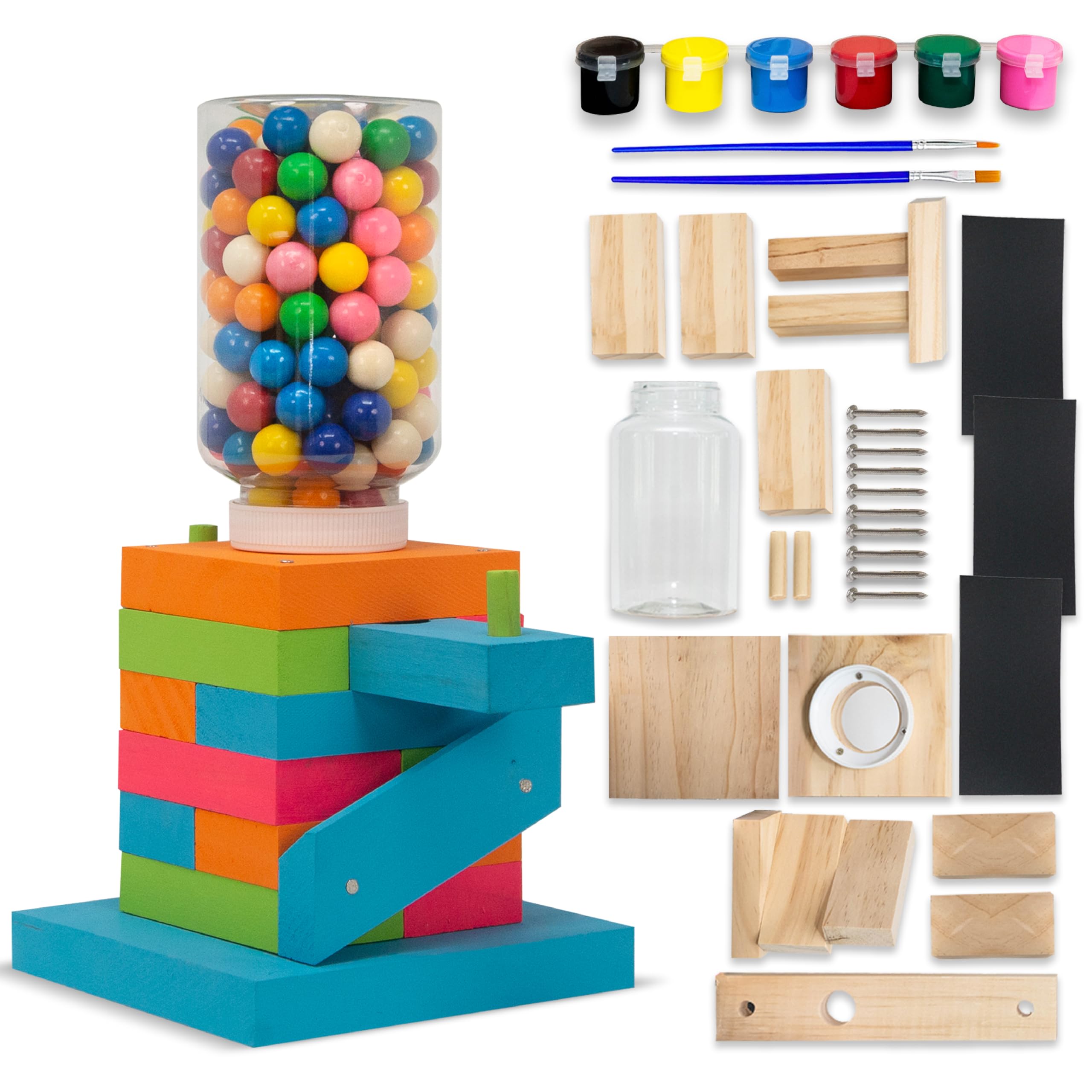 DIY Wood Building Kits, STEM Woodworking Kit for Kids, Creative Fun Craft Projects, Great Gift for Boys & Girls (Candy Dispenser, 1-Pack)