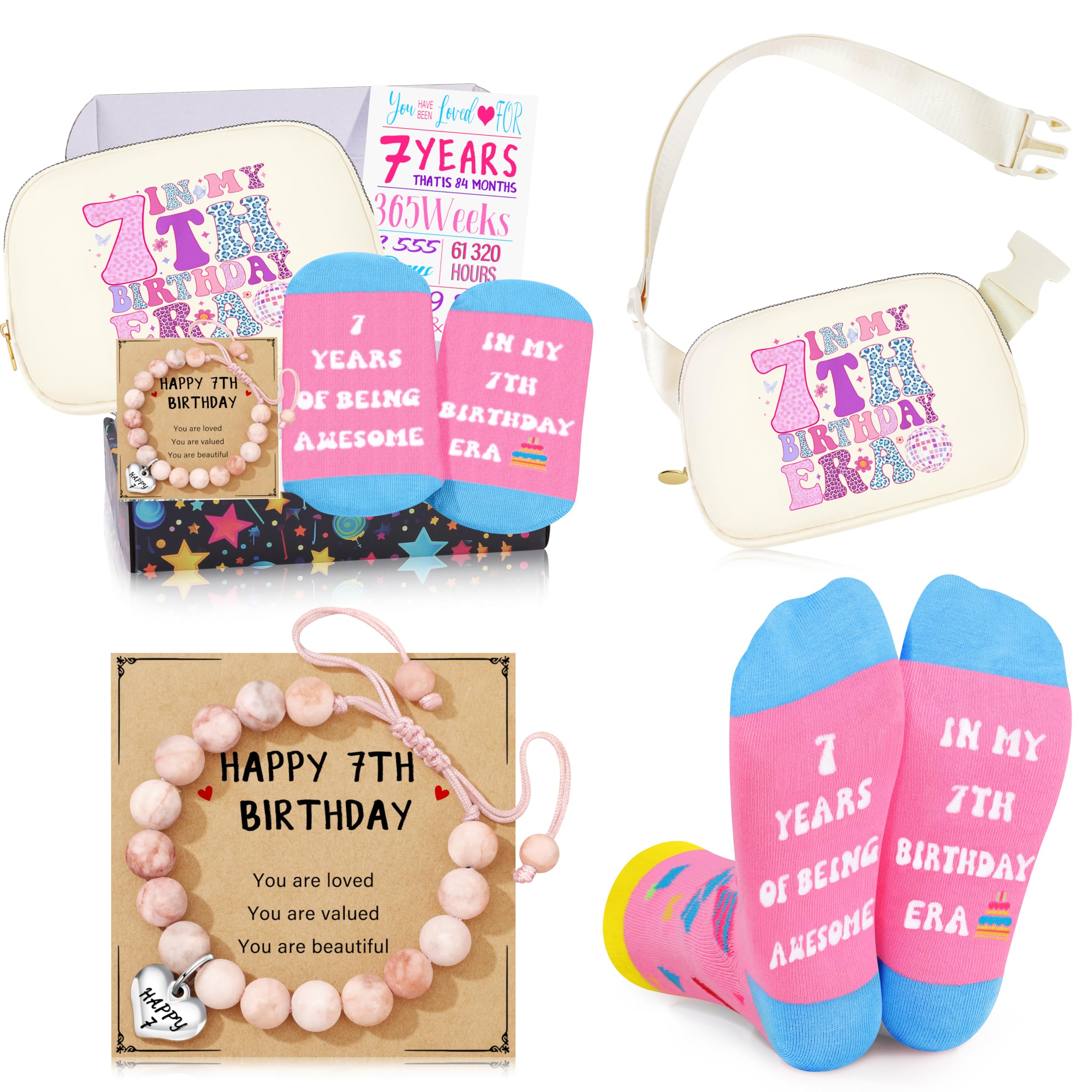7th Birthday Gifts for Girl Birthday Gifts Set for Daughter Granddaughter Sister Niece