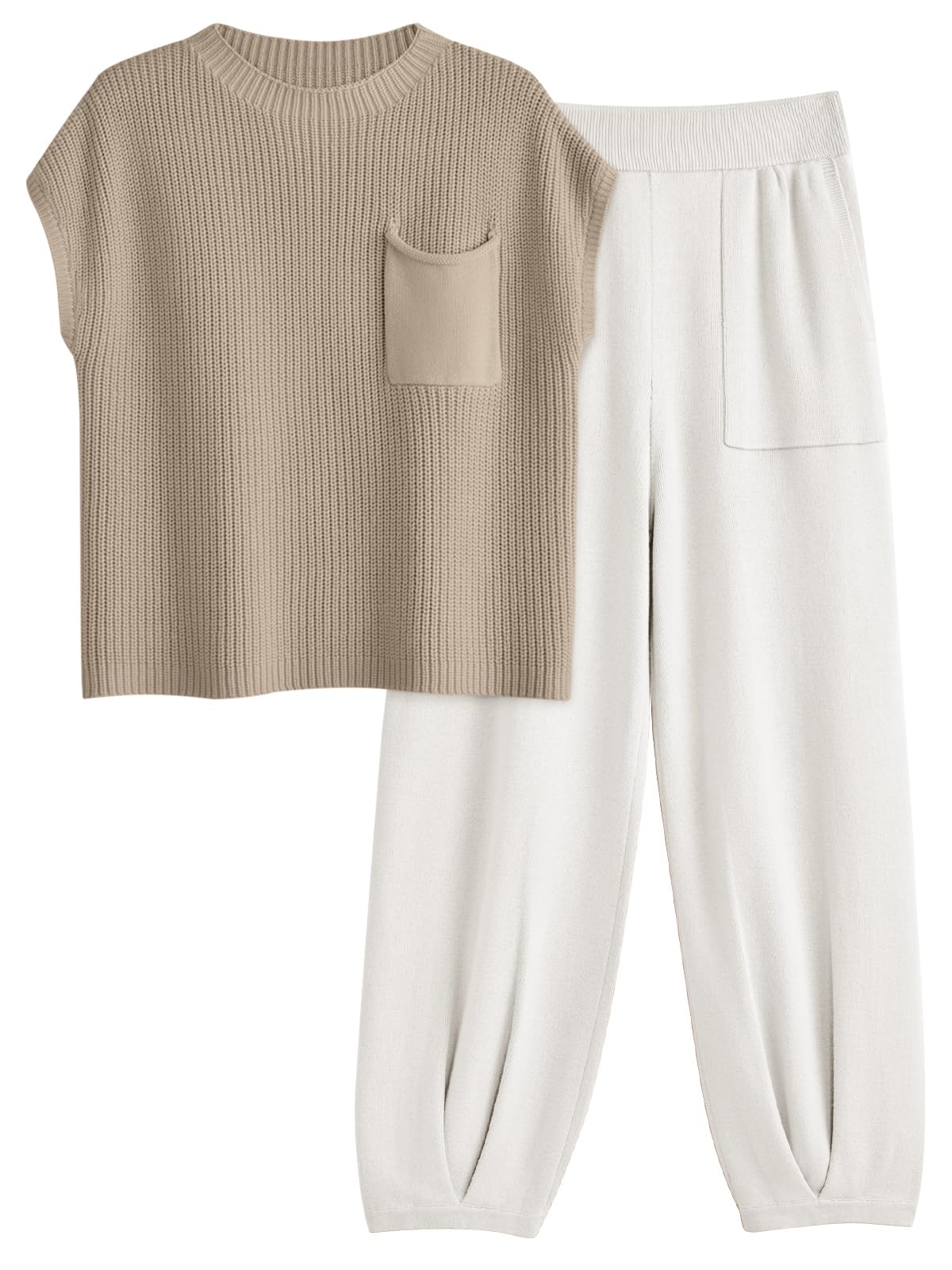 LILLUSORY 2 Piece Knit Sets For Women Trendy Sweatsuit Sets