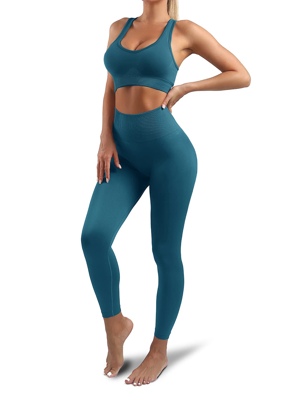 Women’s Yoga Outfits 2 piece Set Workout Tracksuits Sports Bra High Waist Legging Active Wear Athletic Clothing Set
