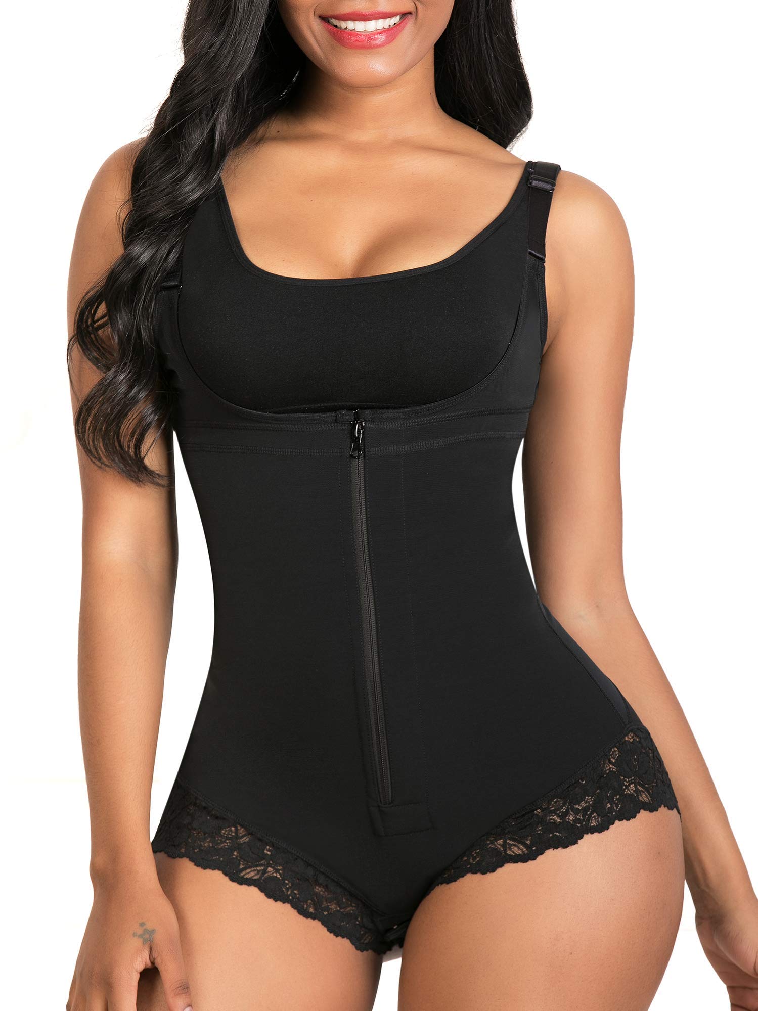 SHAPERX Women's Fajas Colombianas Shapewear Postpartum Tummy Control Body Shaper Butt Lifter Bodysuit