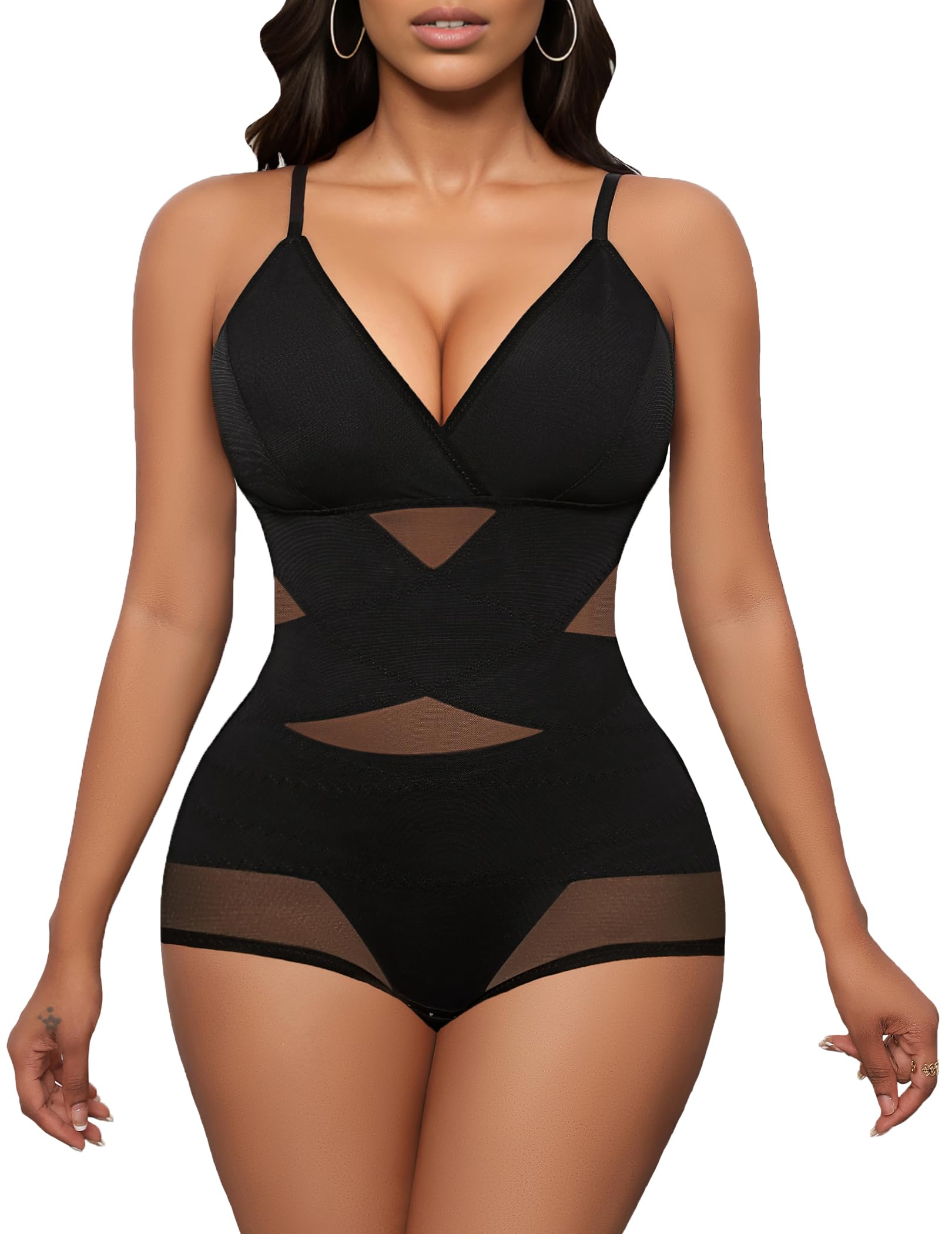 Avidlove Shapewear Bodysuit for Women Body Shaper Tummy Control Shapewear Plus Size Body Suits with Snap Crotch