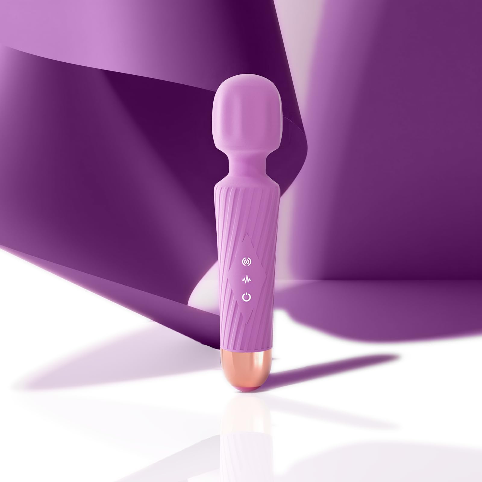 Personal Massager - 3 Hrs Run Time & Quiet Powerful Motor - Deep Tissue Back Massage for Athletes for Pain Relief, Waterproof Cordless Massagers Handheld with 20 Speeds 8 Patterns (Purple)