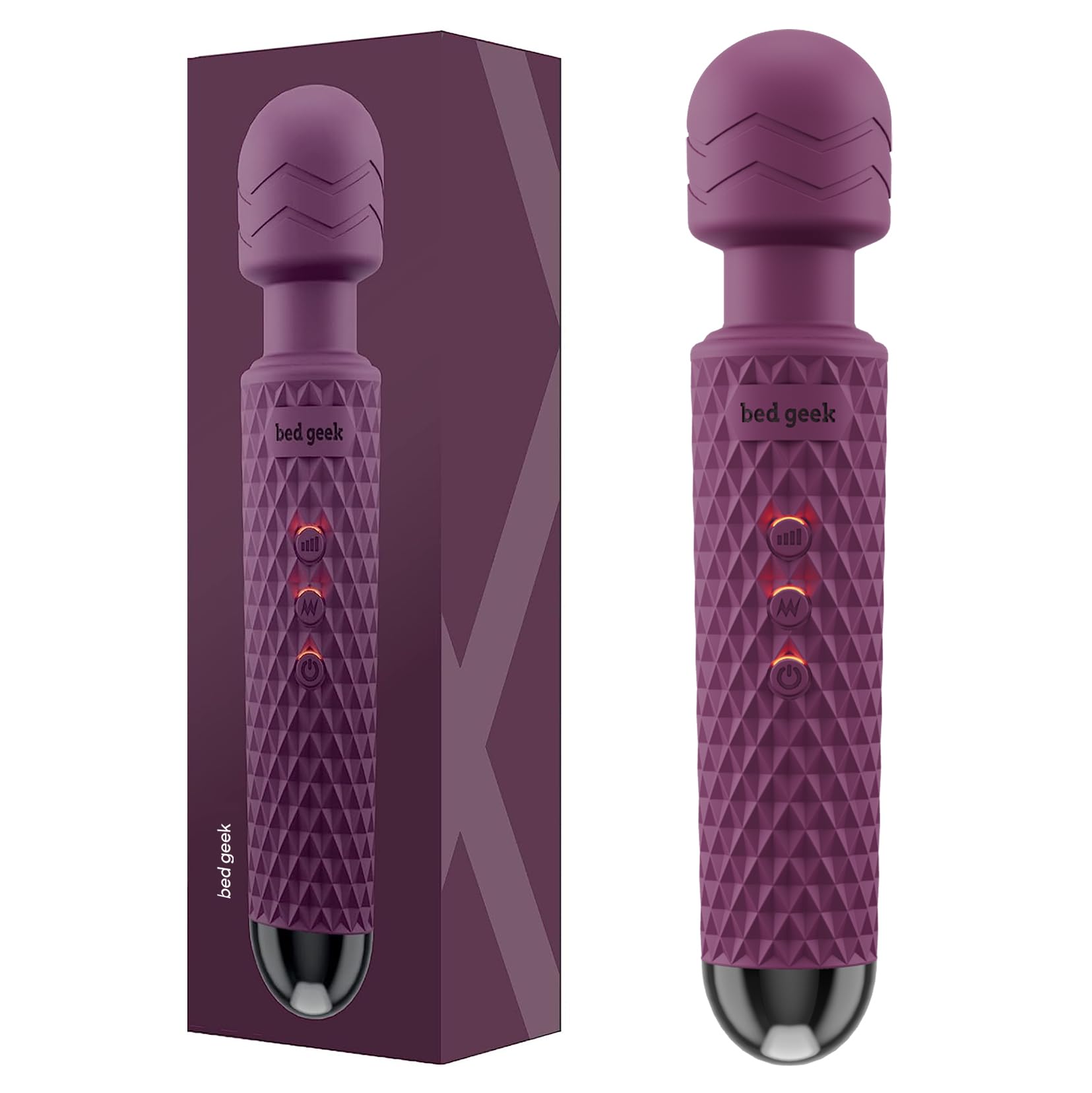 Handheld Cordless Personal Wand Massager – Waterproof, USB Rechargeable, 20 Vibration Patterns, 8 Speeds, Memory Feature, Skin-Soft Silicone for Ultimate Relaxation Tool