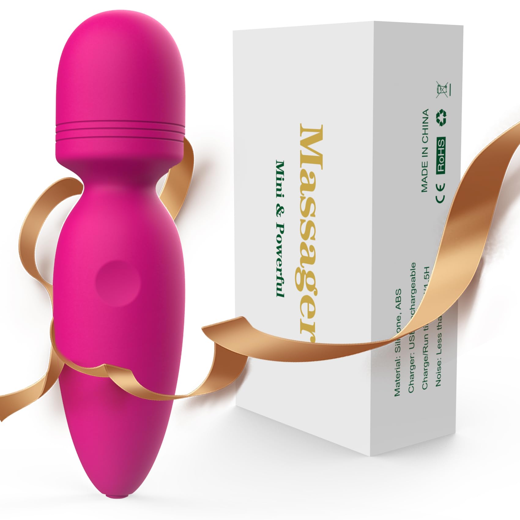 Mini Manual Back Massagers,Gifts for Women Small Cordless Handheld Massager with 10 Modes, Personal Handheld Massager for Neck Shoulder Back Body (Red)