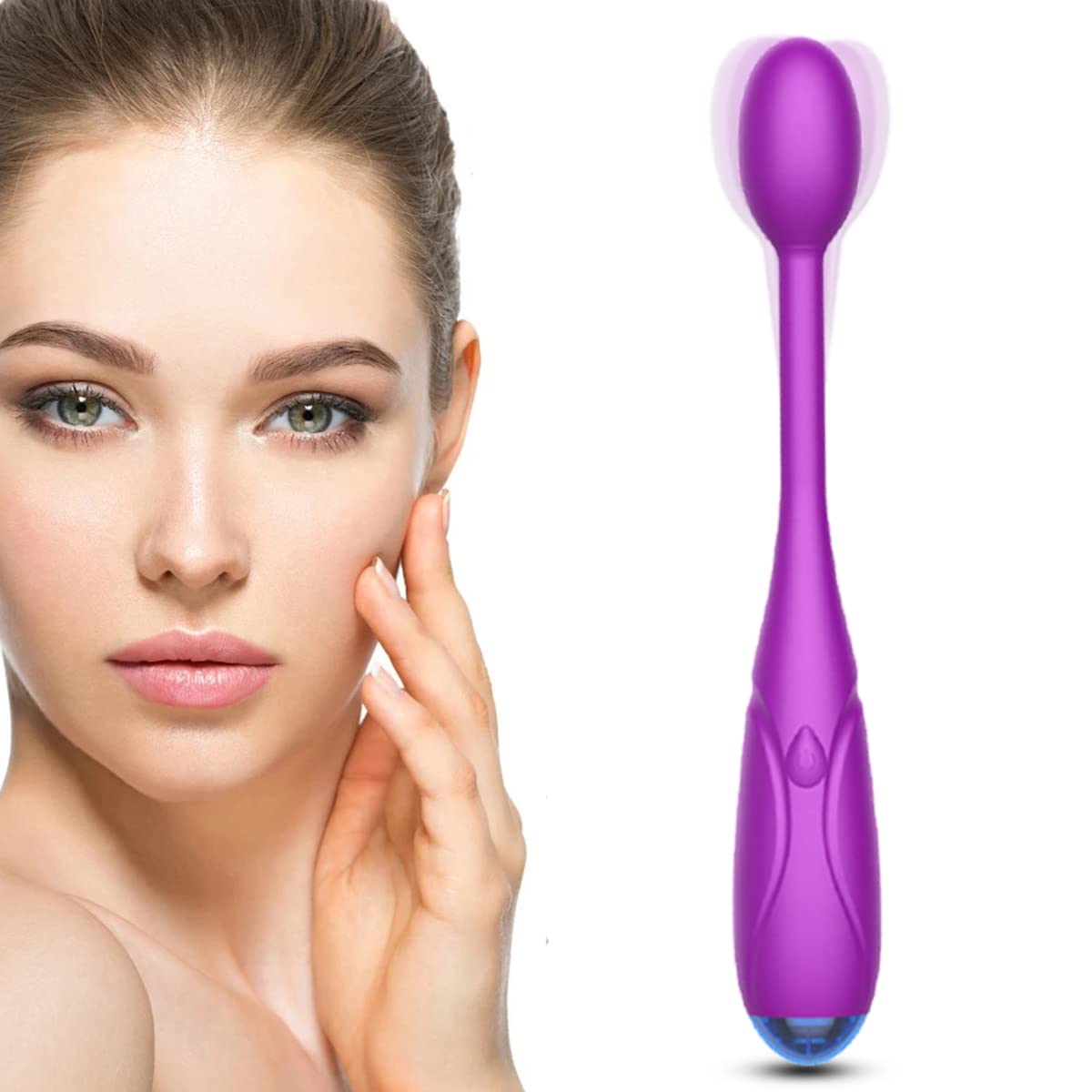 Personal Eye Massager Wand with Body Massage Balls, Handheld face Wand Vibrating for Relieving Eyes Dark Circles,Puffiness,Fatigue -Purple