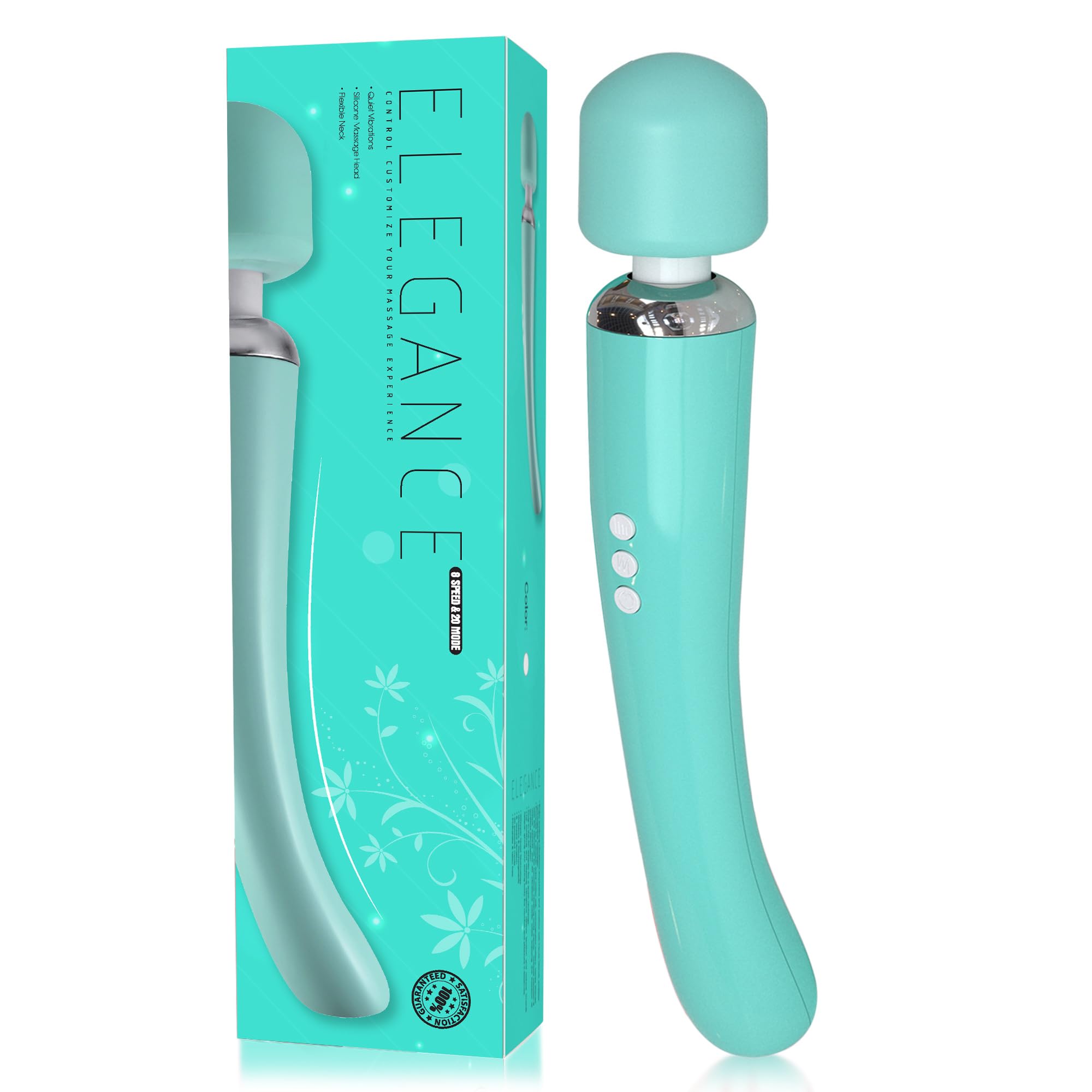 Therapeutic Cordless Massager - Powerful Massage Tool Handheld 8 Speeds 20 Patterns - Rechargeable Hand Massagers for Sore Muscles - Hand Held Massage Tool for Neck & Back