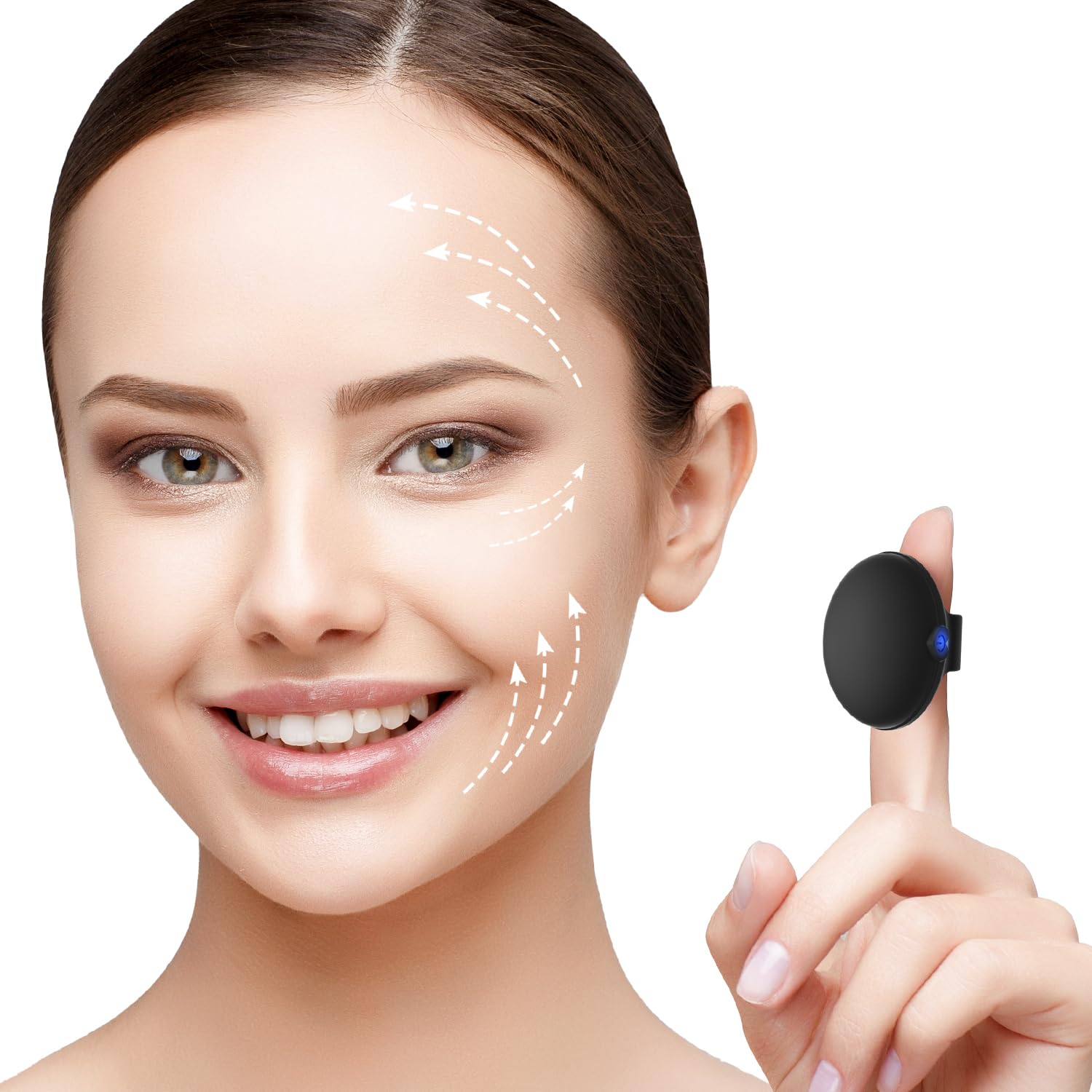 Portable Facial Massage Ball, Waterproof Rechargeable Powerful Multifunctional Eye Finger and Neck Mini Massager (Black)