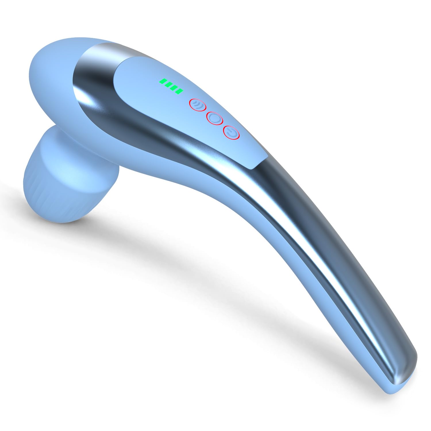 Vibration Electric Massager Cordless-Rechargeable Vibrating Handheld Personal Back Massagers Waterproof, Seven Massage Wand for Full Body-Blue
