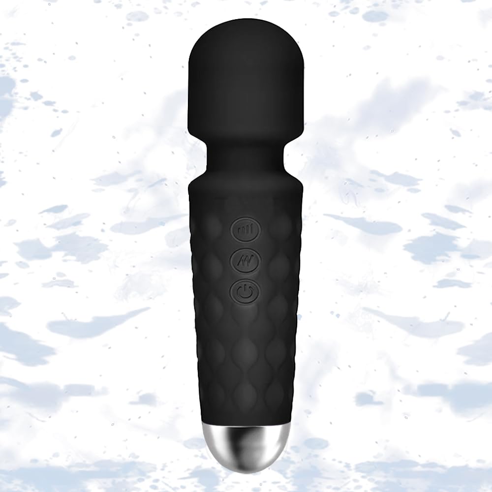 Mini Massager, Cordless Handheld Massager - Powerful - Perfect for Travel Stress Relief, Relieves Back, Legs and Lumbar Muscles (Pale Black)