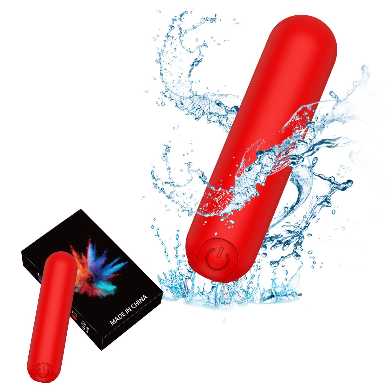 Personal 10 Modes Quiet Cordless Waterproof USB Rechargeable (Red)
