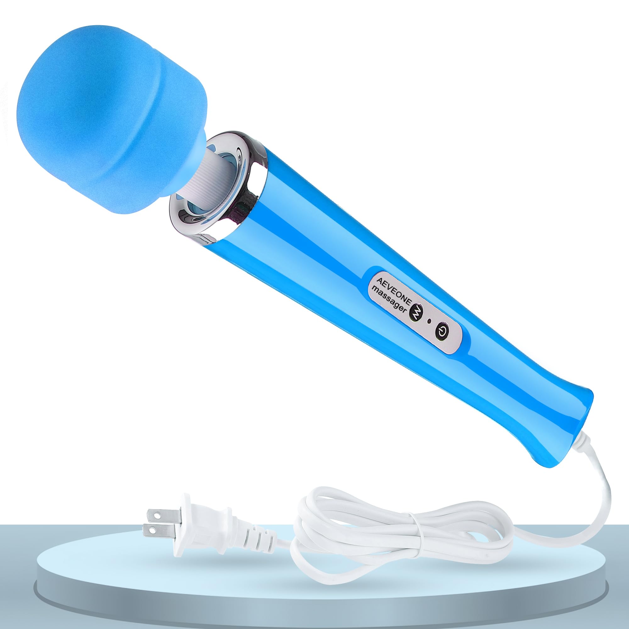 Wired Powerful Handheld Electric Massager, Strong Personal Back Massage for Sports Recovery, Muscle Aches, Body Pain (Blue)