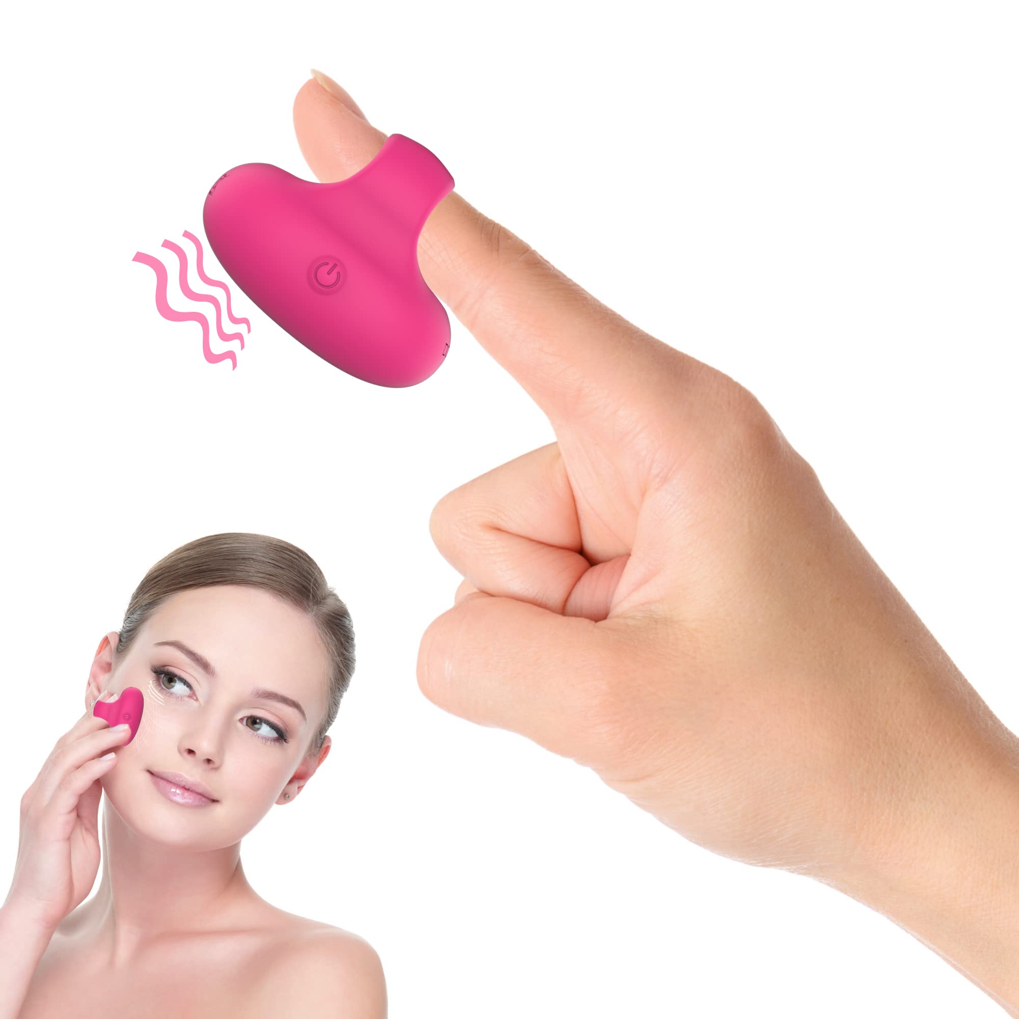Upgrade Portable Travel Pocket Mini-Ring Facial and Eye Massage Ball USB Rechargeable Personal Massager Facial Muscles Tighten Anti-aging Relieve Eye Dark Circles,Puffiness,Fatigue (Rose Red)
