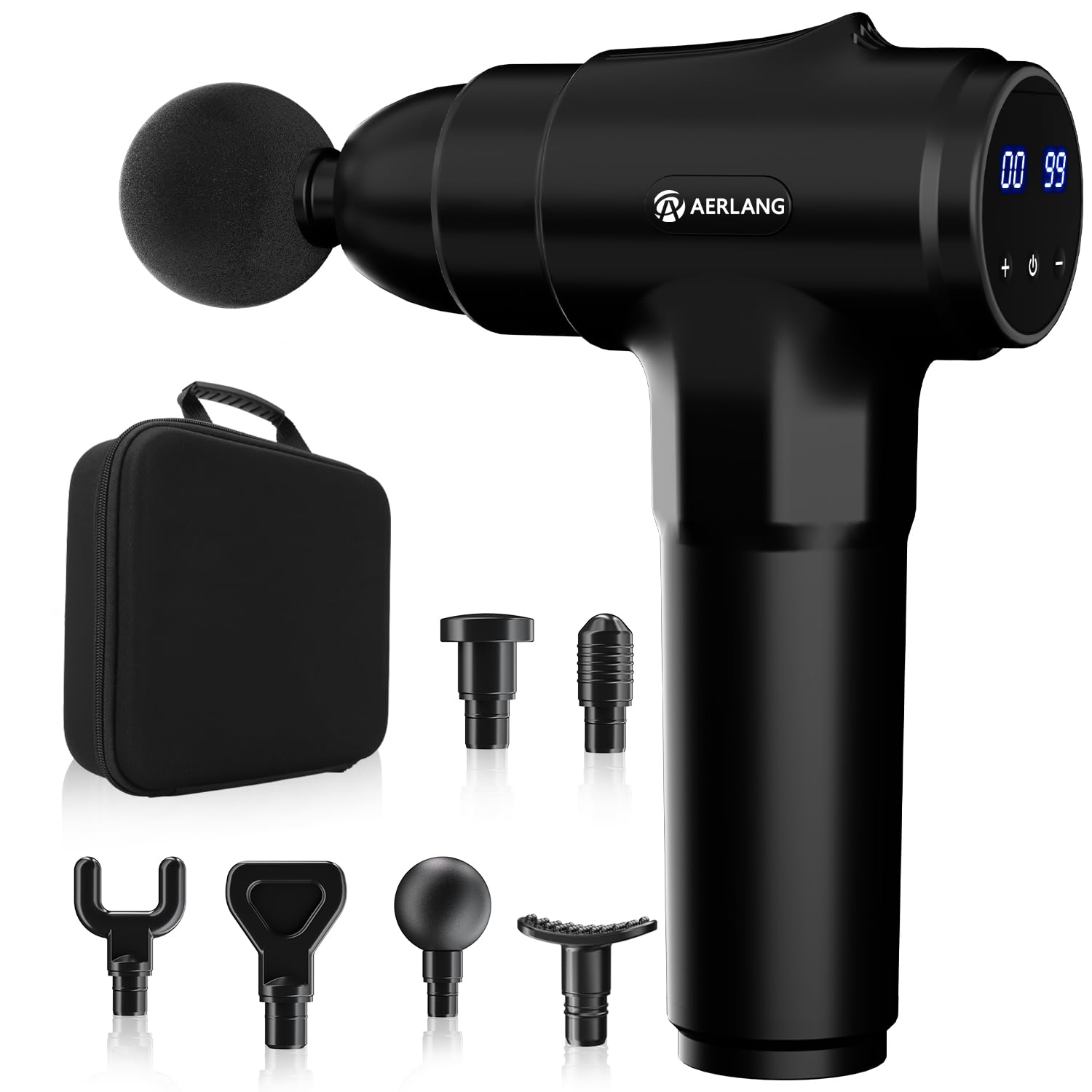 AERLANG Massage Gun Deep Tissue,Electric Muscle Back Massage Gun, Neck Massager for Pain Relief, Percussion Massager with 6 Massages Heads & 20 Speed Back Massager,Birthday Gifts for Men Women