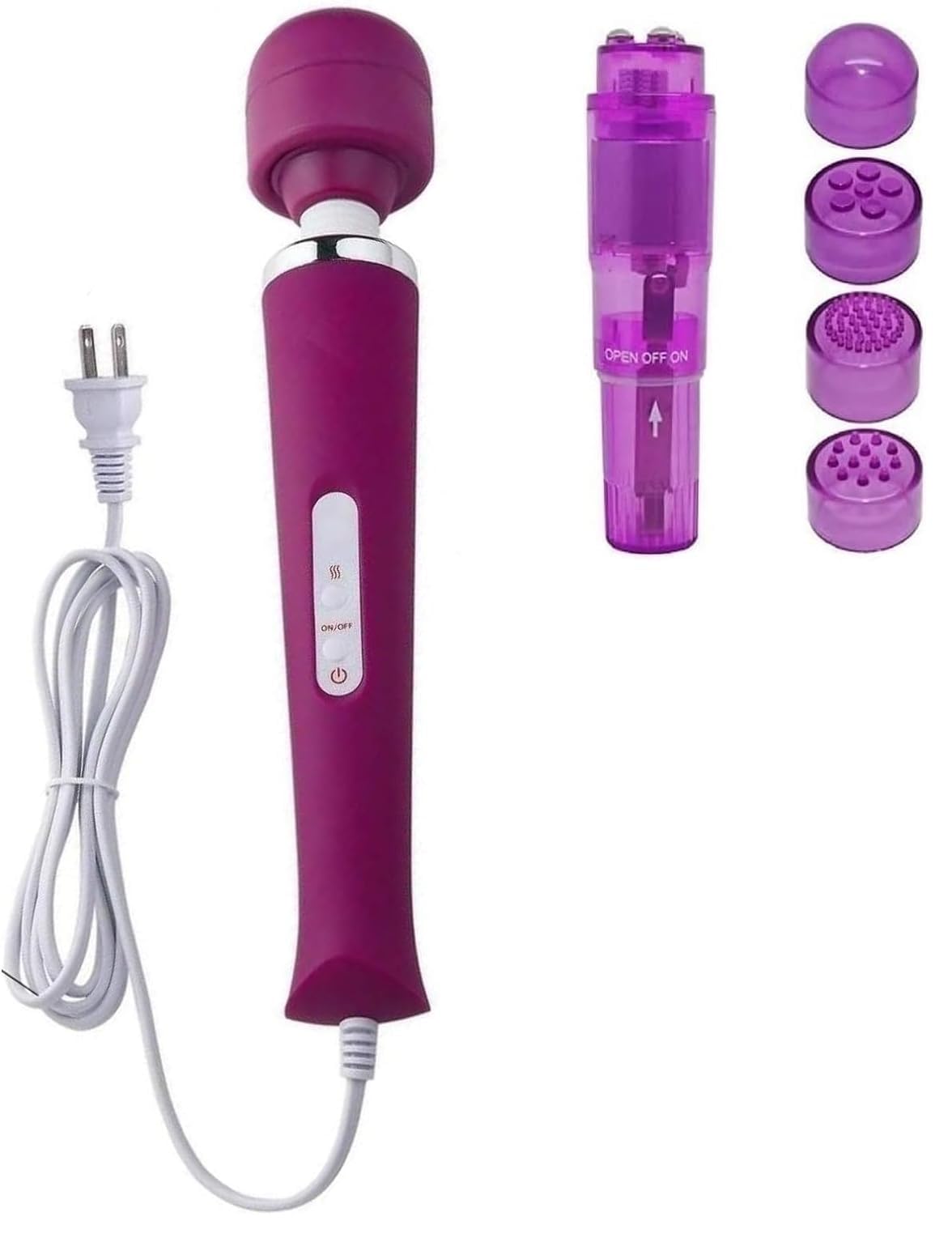 Power Massager Tool Electric Foot Neck Back Hand Leg Arm Shoulder Aches Sports Recovery for Women (Purple Big Massage and Pocket Toy)