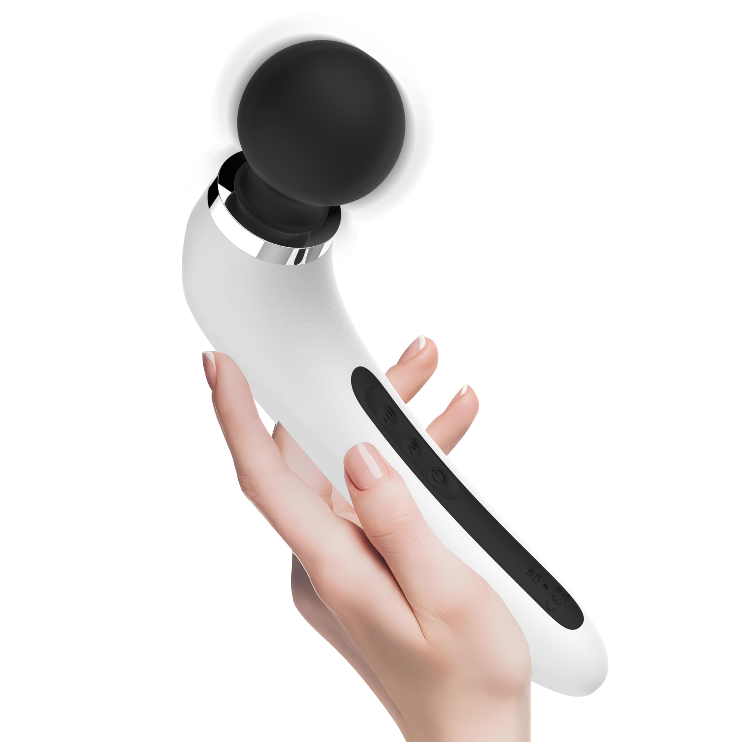 Personal Back Massager Wand - Electric Wand Massager Deep Tissue Vibration Massager for Women Neck Back Shoulder, Portable for Full Body (White)