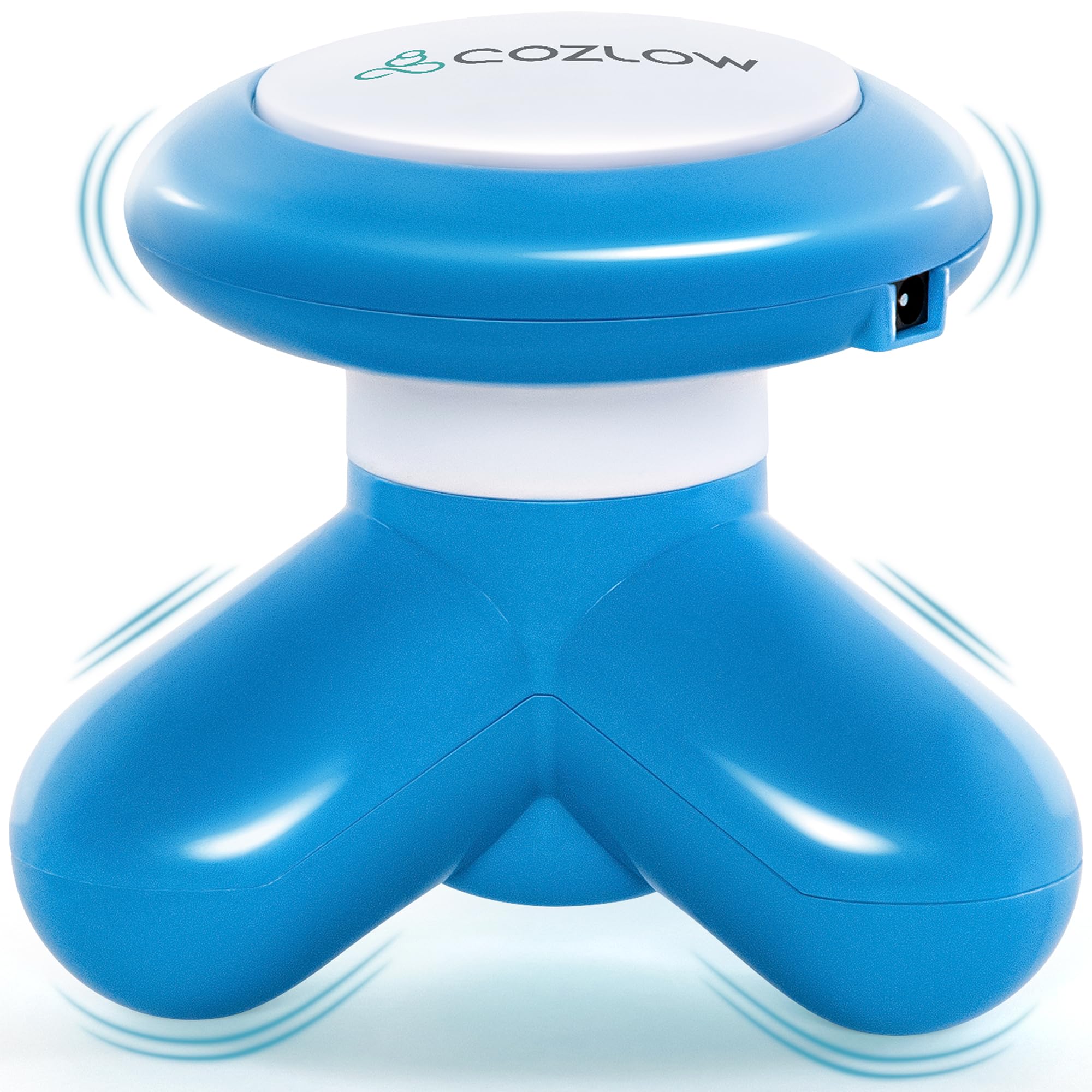 Mini Handheld Massager - Blue - Powerful Massage Vibrations for Muscle Relief & Relaxation - Portable Therapeutic Device w/ 2 Convenient Power Modes (Battery Operated & USB Powered)
