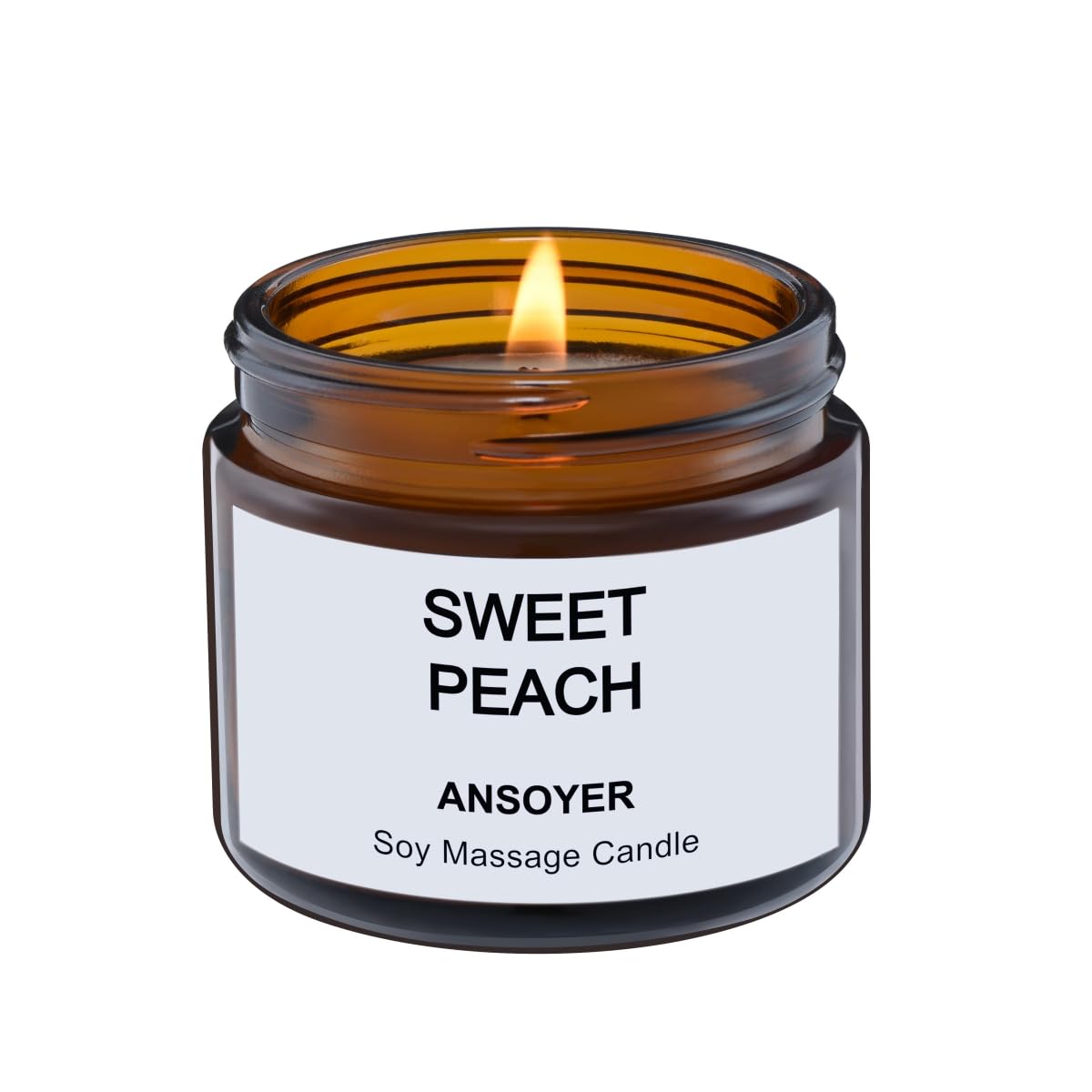 Massage Candle - Soy + Hemp Seed Oil Based - Massage Oil Candle - Body Oil & Lotion Candle - Home SPA Candle for Relaxation - 1.77OZ (Sweet Peach)