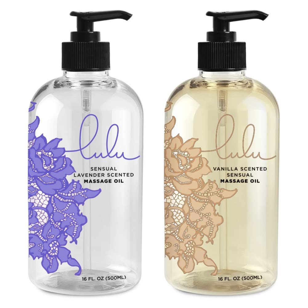 Lulu Lavender Massage Oil 16oz & Lulu Vanilla Massage Oil 16oz